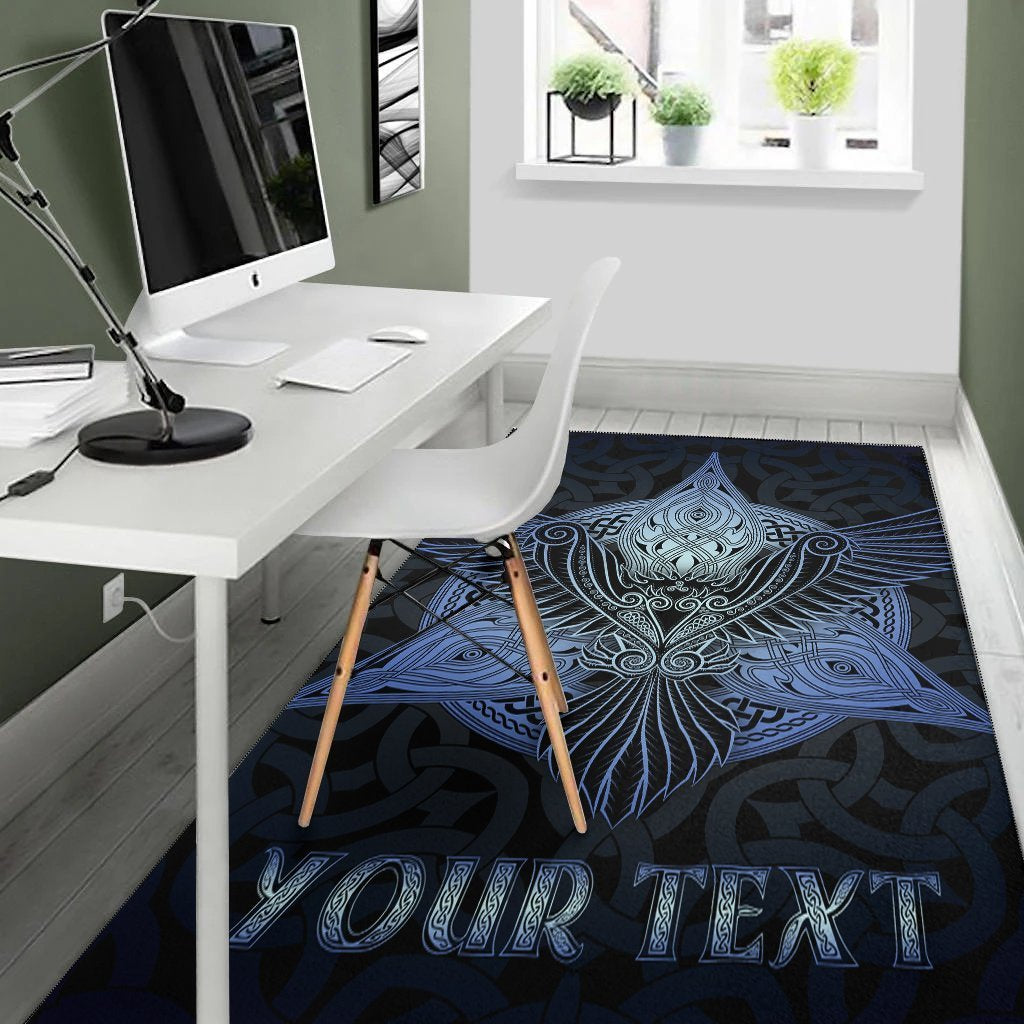 Celtic Personalized Area Rug - Celtic Raven - Vibe Hoodie Shop