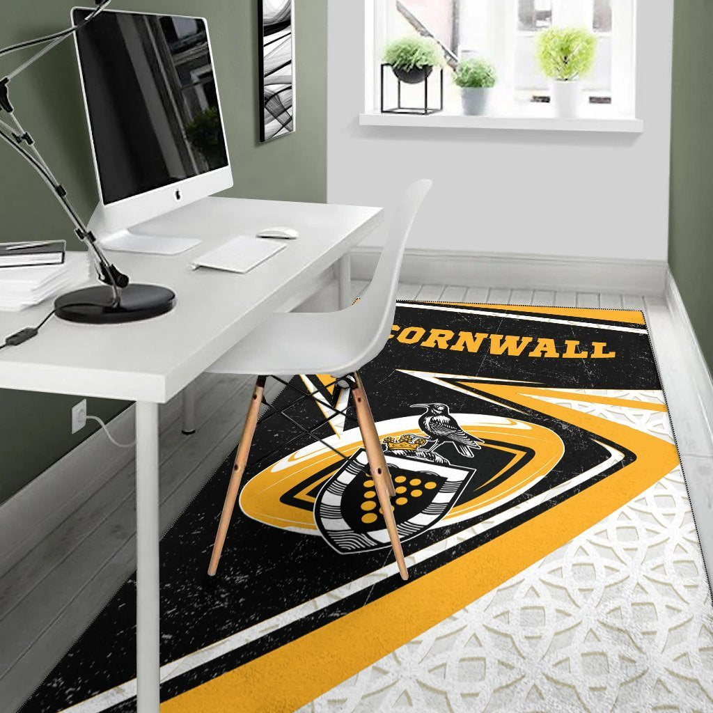 Cornwall Rugby Area Rug - Celtic Cornwall Rugby Ball - Vibe Hoodie Shop