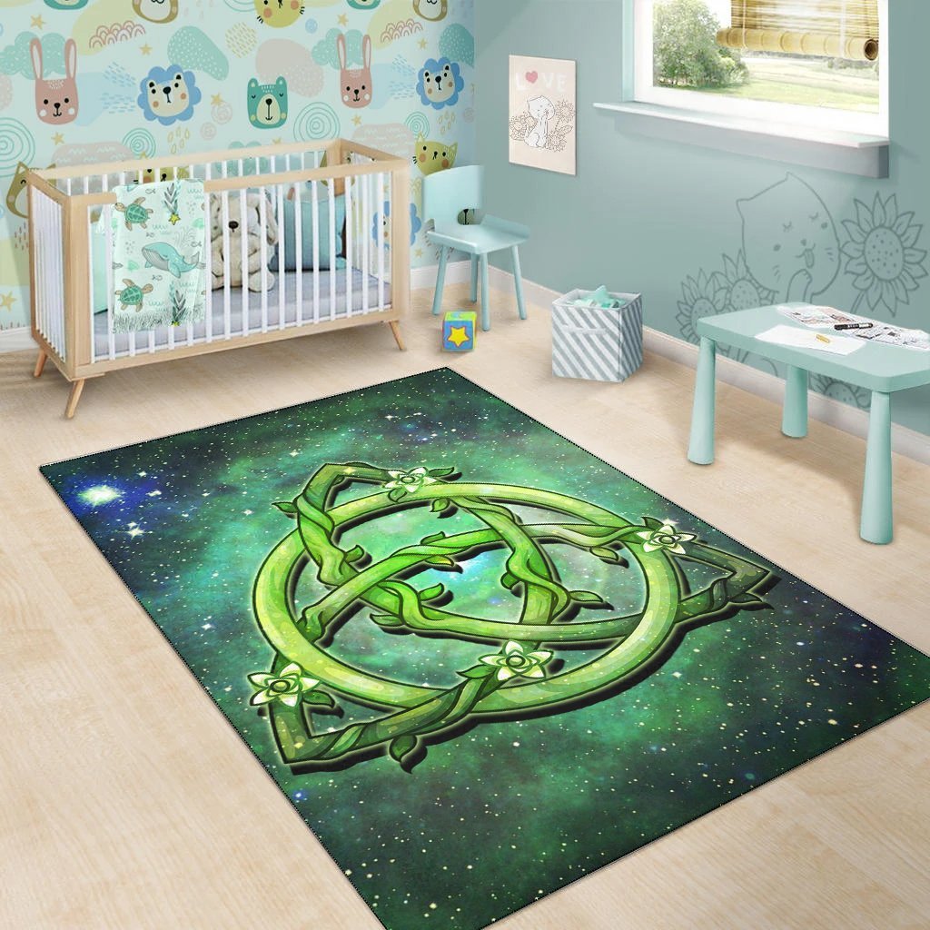 Celtic Area Rug - Green Triquetra - Vibe Hoodie Shop