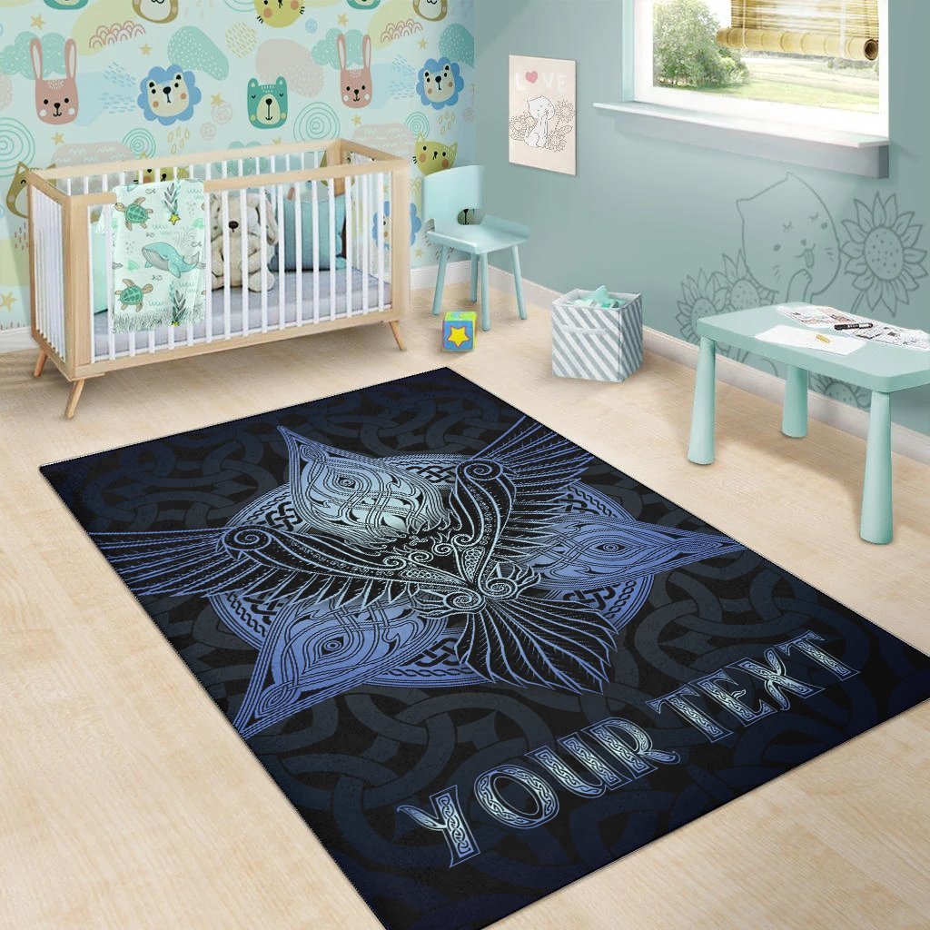 Celtic Personalized Area Rug - Celtic Raven - Vibe Hoodie Shop