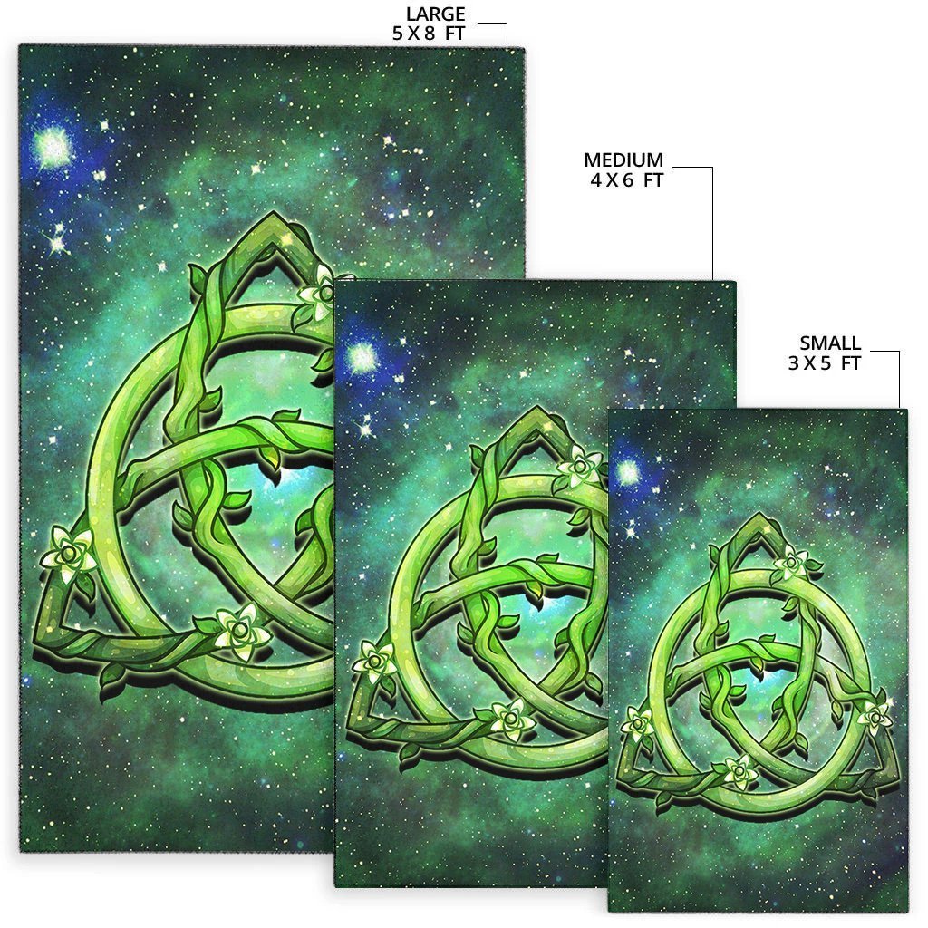 Celtic Area Rug - Green Triquetra - Vibe Hoodie Shop