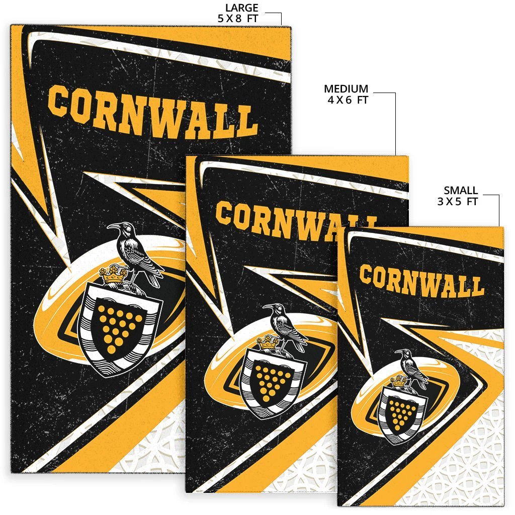 Cornwall Rugby Area Rug - Celtic Cornwall Rugby Ball - Vibe Hoodie Shop