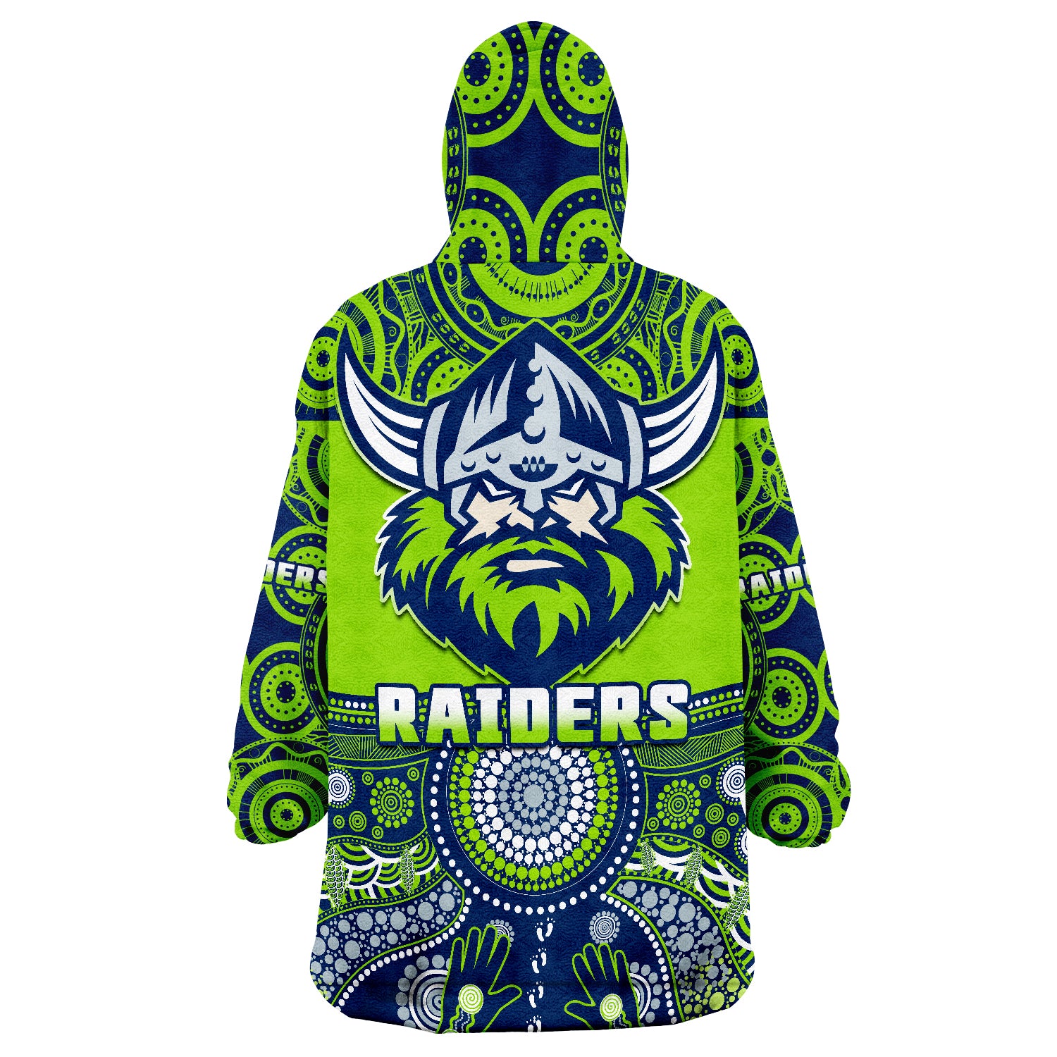 Raiders Rugby Aboriginal Pattern Wearable Blanket Hoodie - Vibe Hoodie Shop
