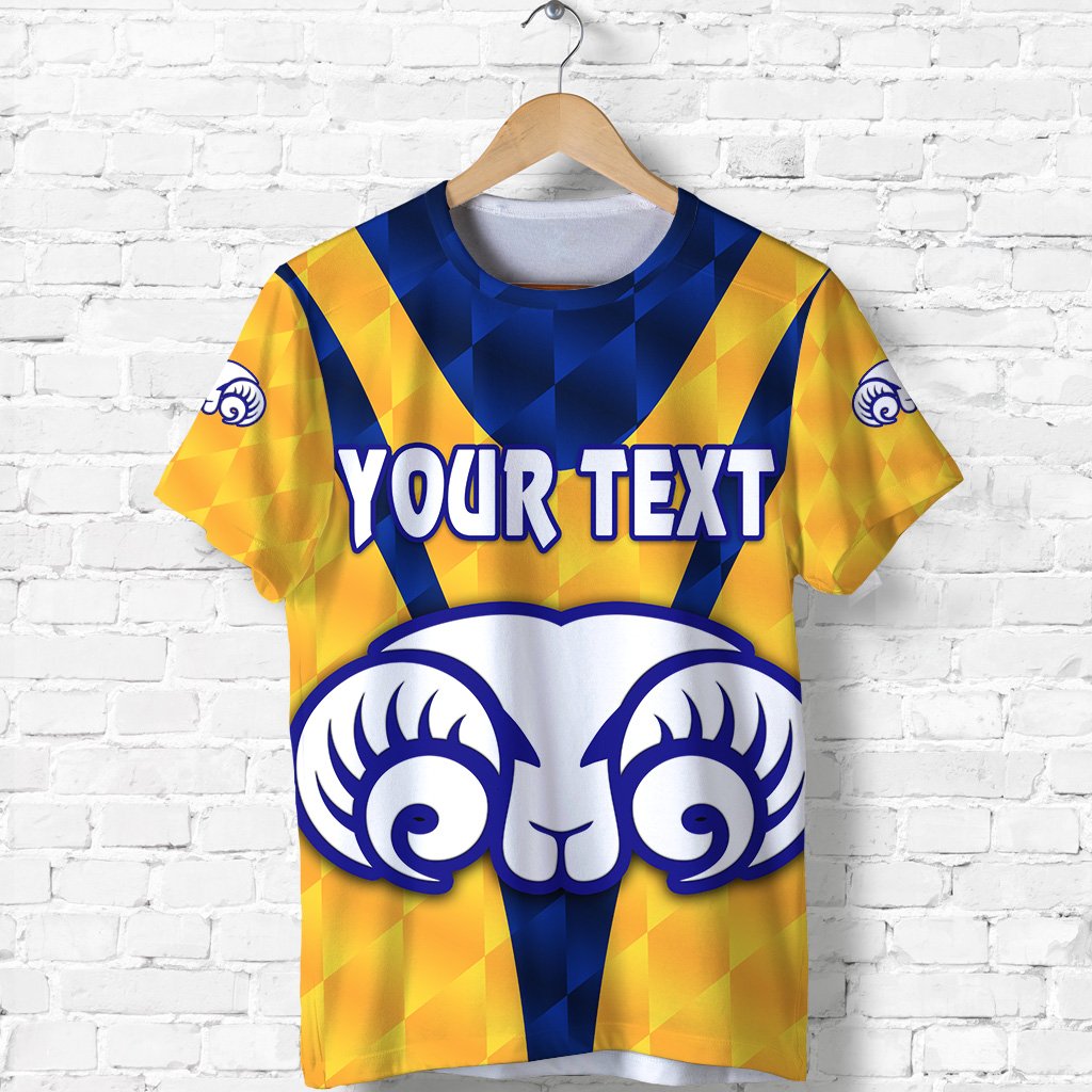 (Custom Personalised) Adelaide T shirt Rams Merino Original - Yellow - Vibe Hoodie Shop