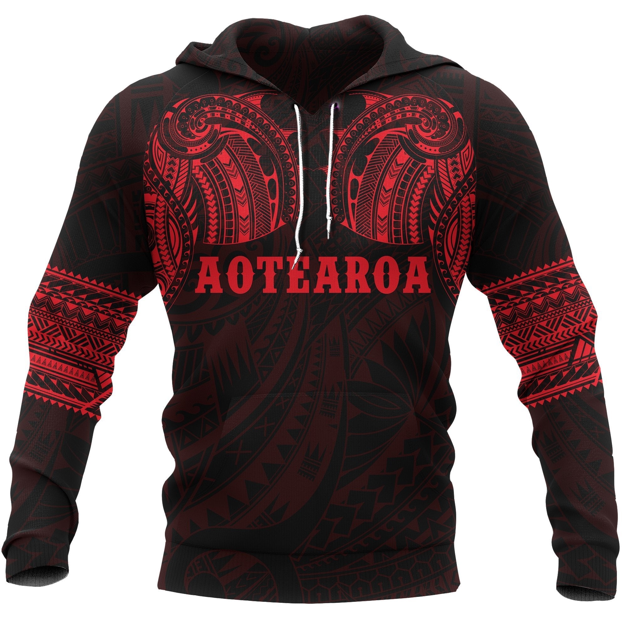 Maori Tattoo Hoodie, New Zealand Aotearoa Tattoo All Over Print Hoodie - Vibe Hoodie Shop