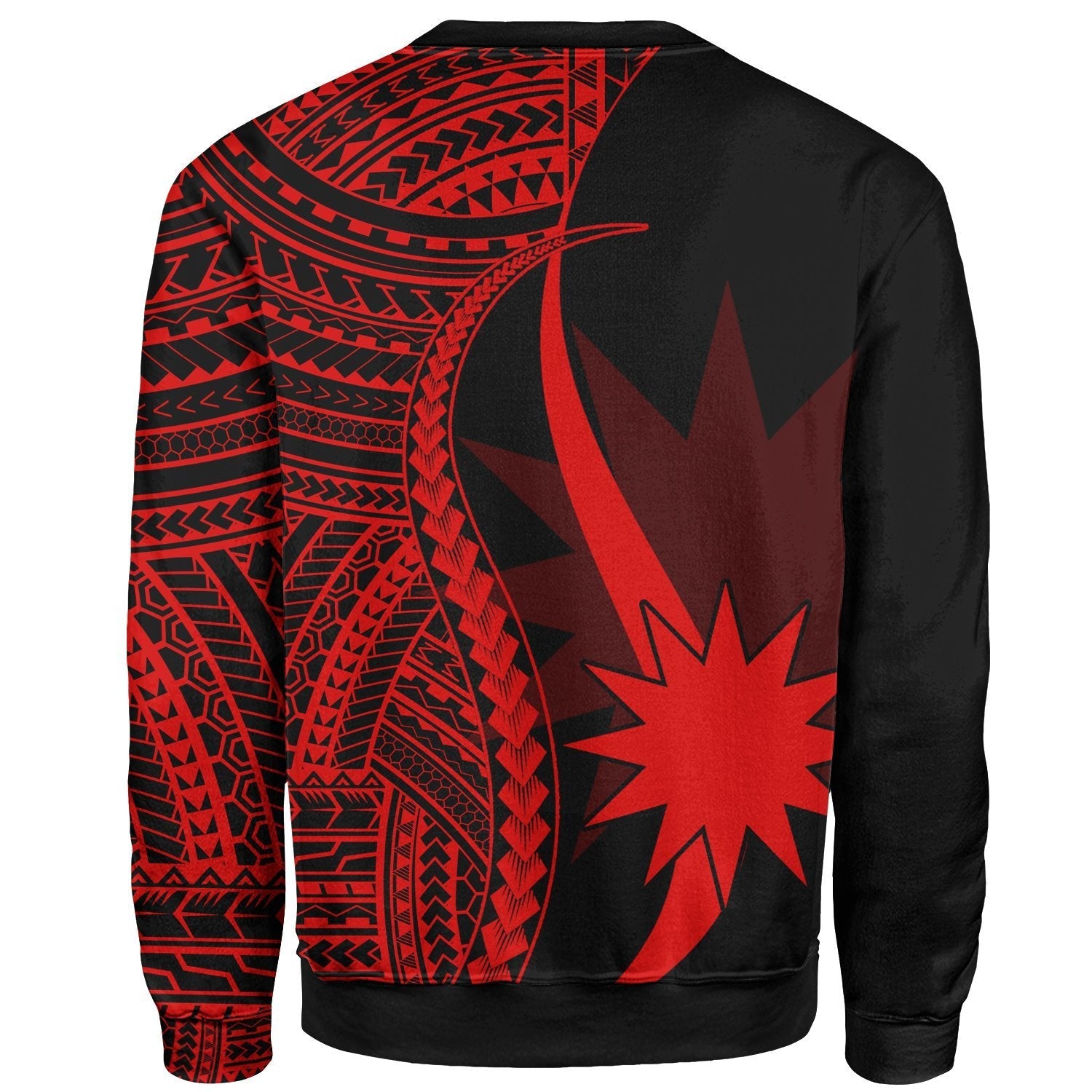 Nauru Sweatshirt - Red Polynesian Tentacle Tribal Pattern - Vibe Hoodie Shop