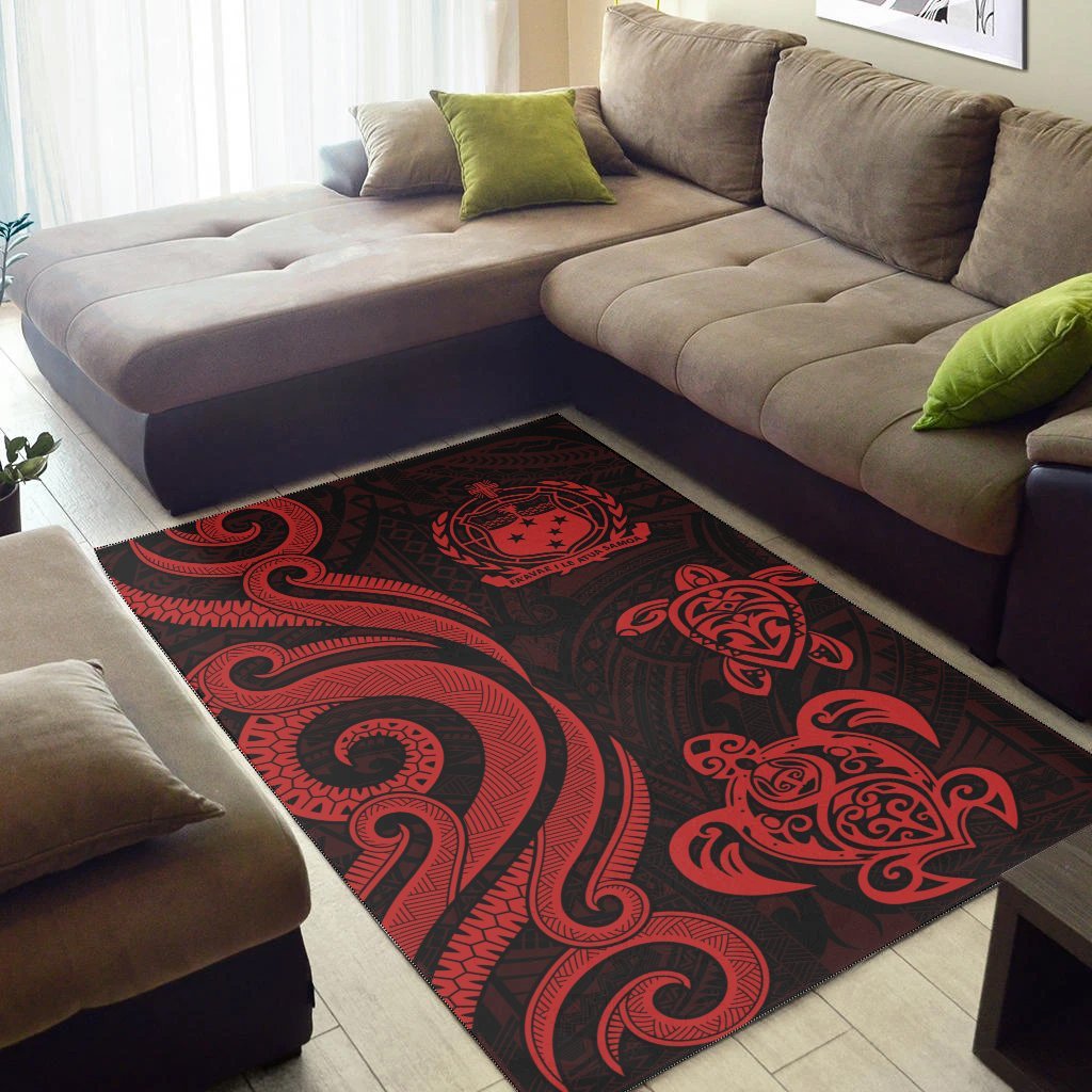 Samoa Area Rug - Red Tentacle Turtle - Vibe Hoodie Shop