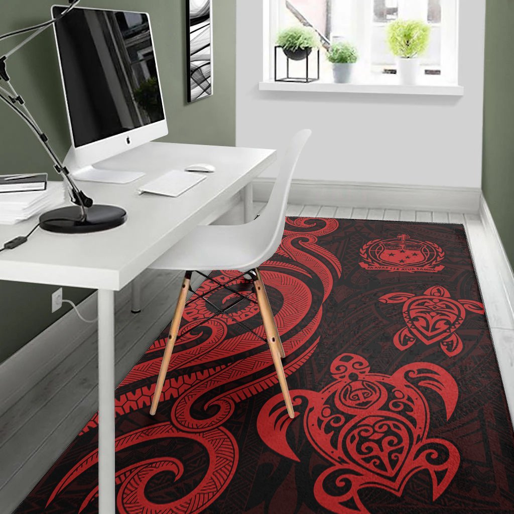 Samoa Area Rug - Red Tentacle Turtle - Vibe Hoodie Shop