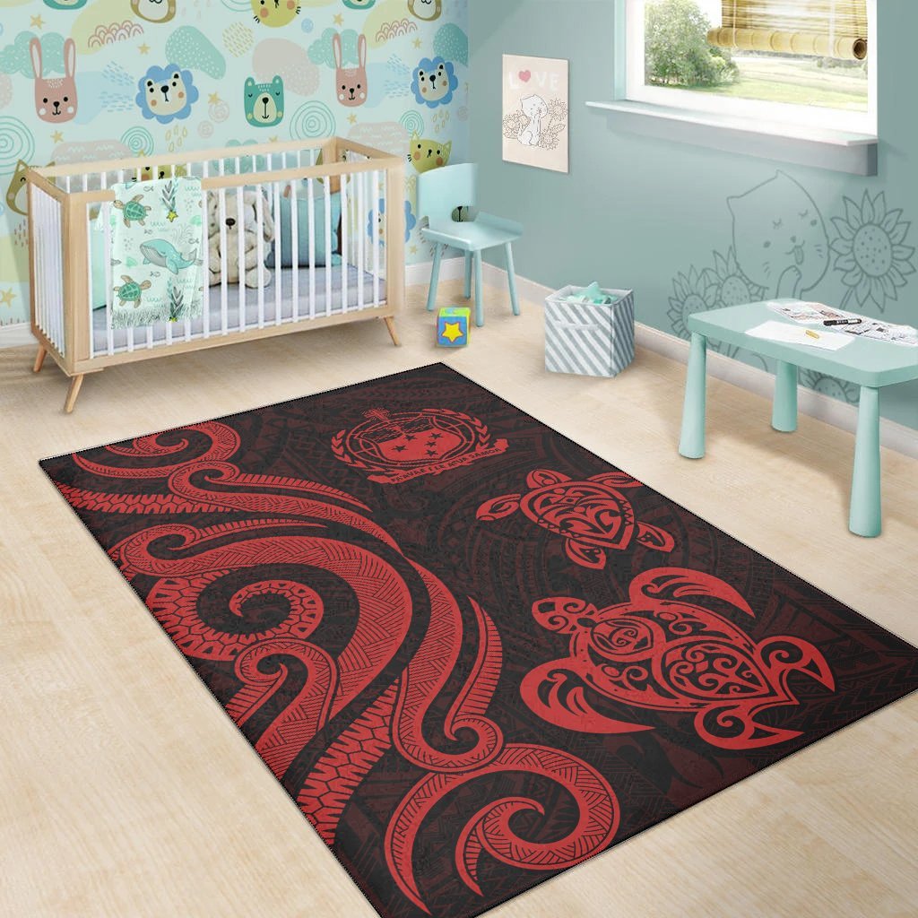 Samoa Area Rug - Red Tentacle Turtle - Vibe Hoodie Shop