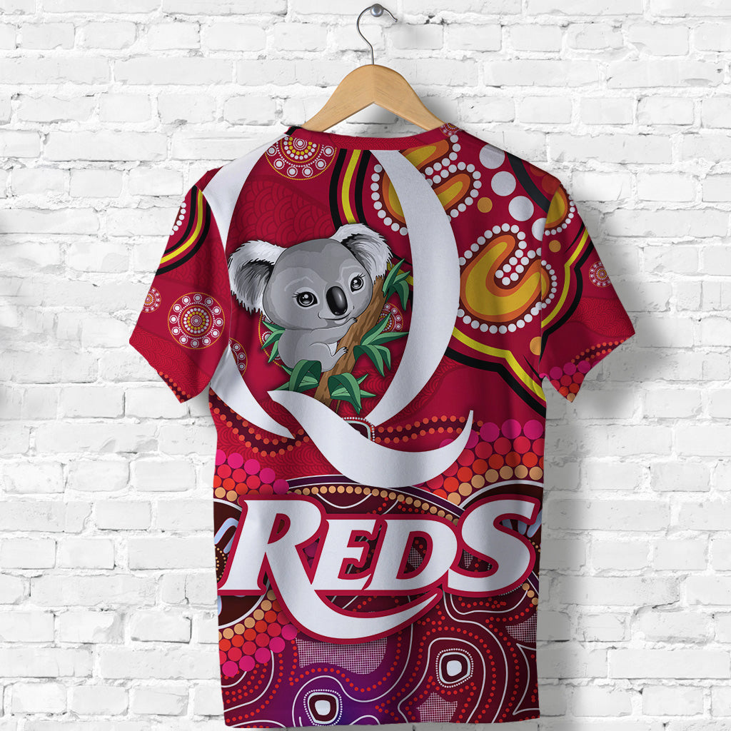 Queensland Reds Aboriginal T shirt Koala Indigenous Vibes - Vibe Hoodie Shop