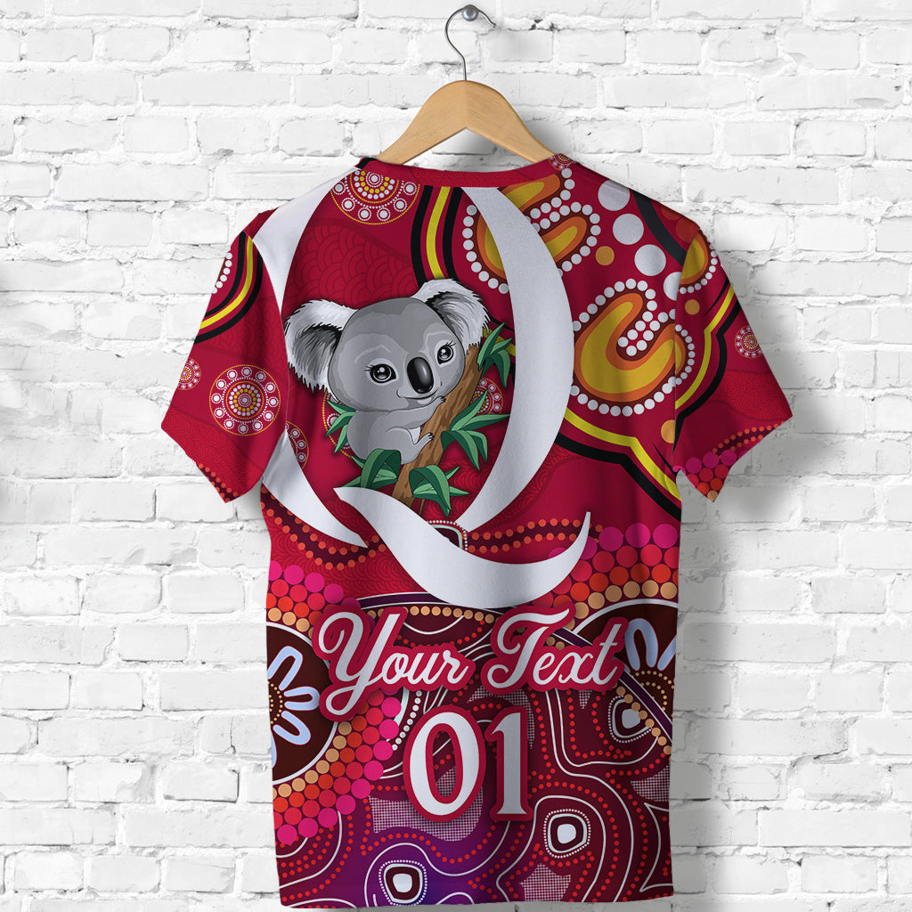 (Custom Personalised) Queensland Reds Aboriginal T shirt Koala Indigenous Vibes - Vibe Hoodie Shop