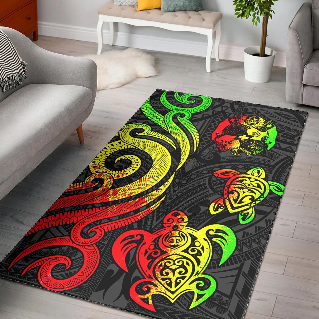 Tonga Area Rug - Reggae Tentacle Turtle - Vibe Hoodie Shop