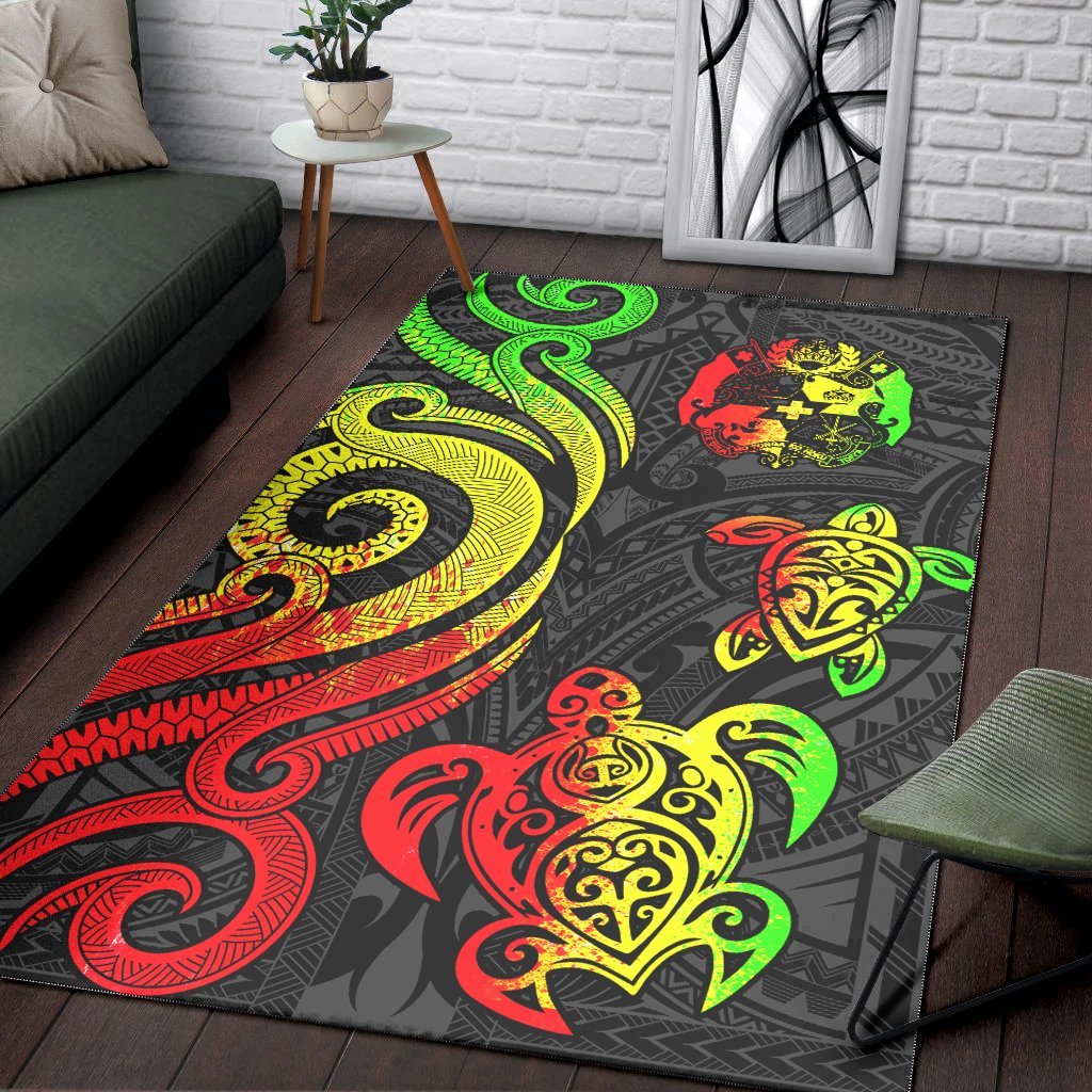 Tonga Area Rug - Reggae Tentacle Turtle - Vibe Hoodie Shop