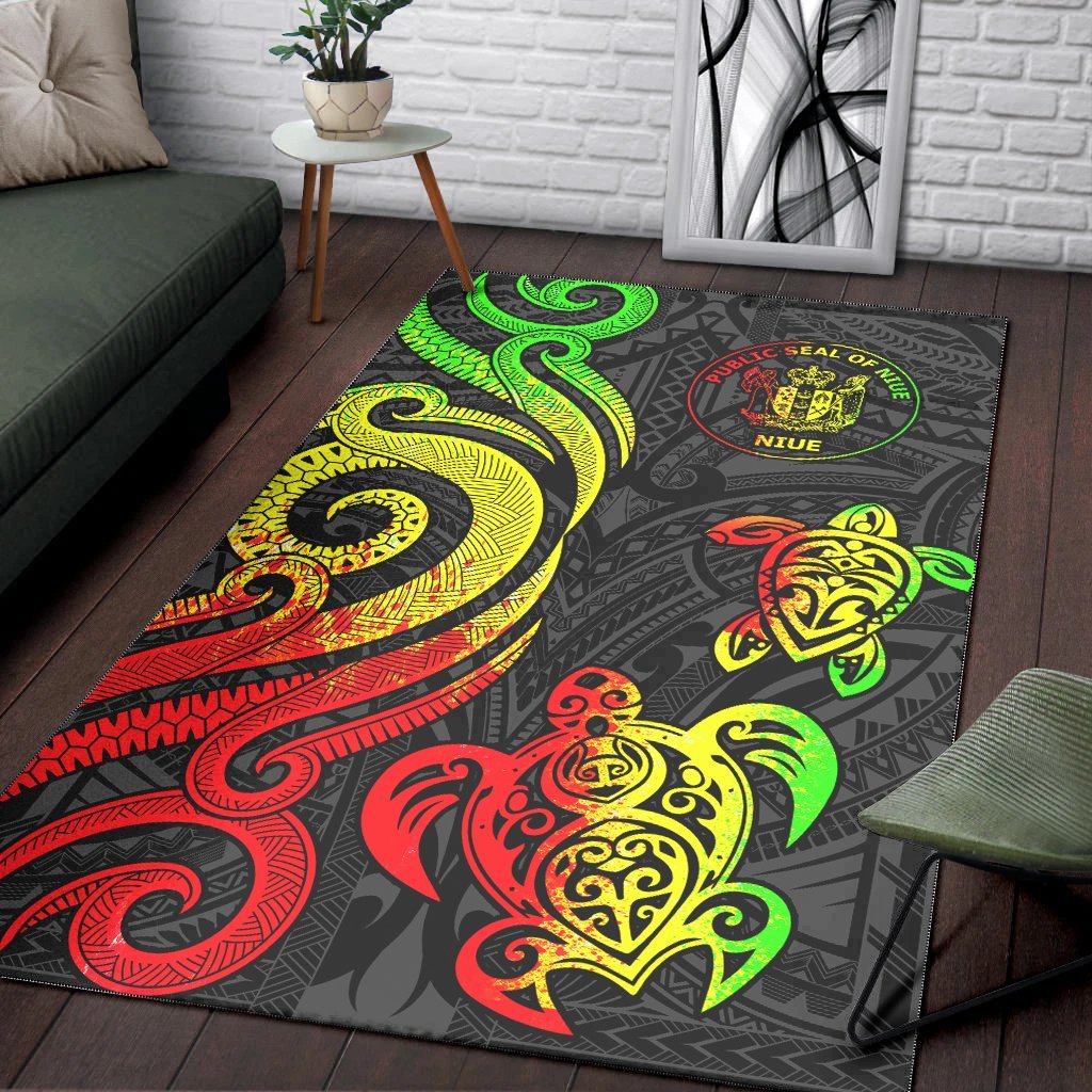 Niue Area Rug - Reggae Tentacle Turtle - Vibe Hoodie Shop