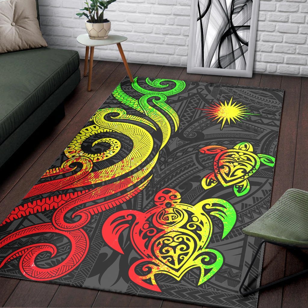 Marshall Islands Area Rug - Reggae Tentacle Turtle - Vibe Hoodie Shop