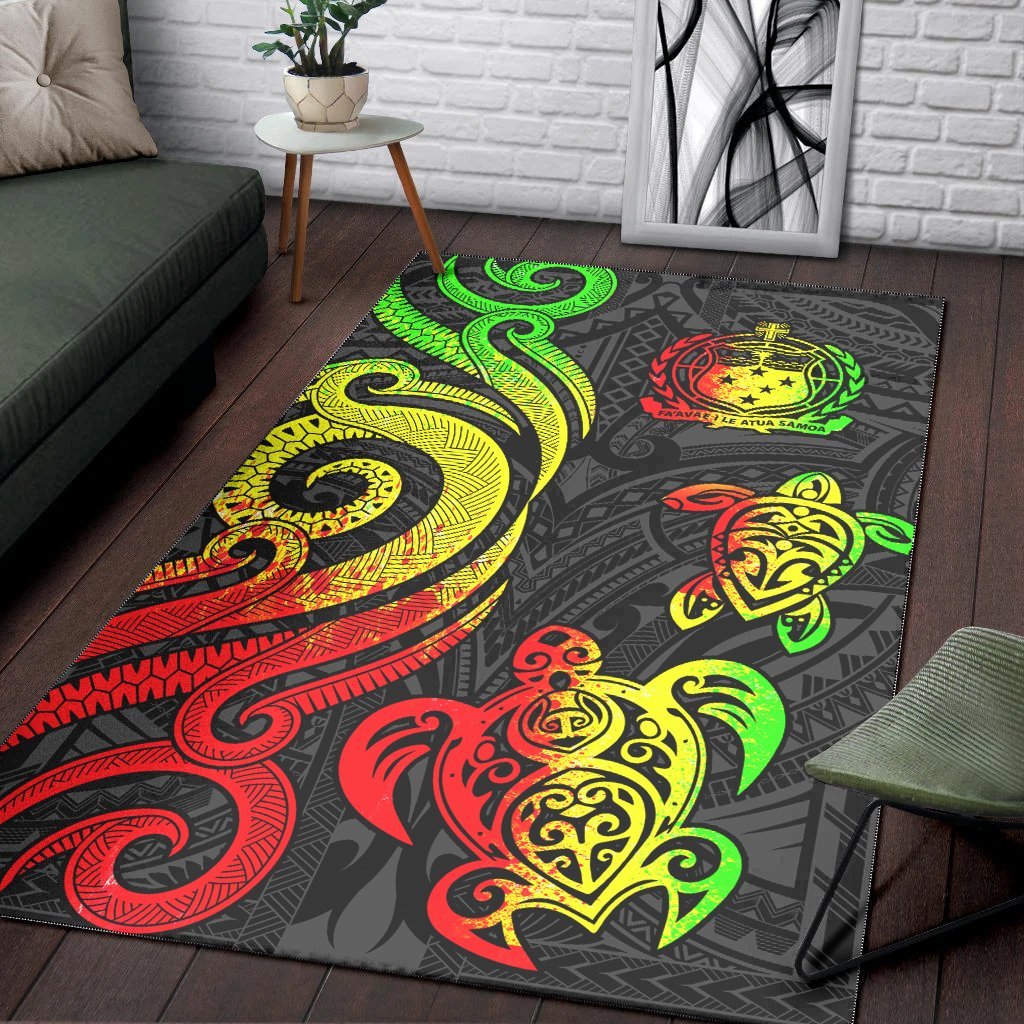 Samoa Area Rug - Reggae Tentacle Turtle - Vibe Hoodie Shop