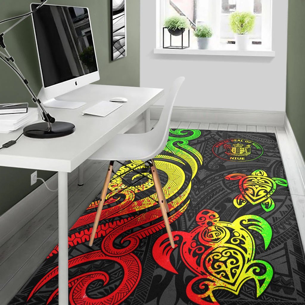 Niue Area Rug - Reggae Tentacle Turtle - Vibe Hoodie Shop