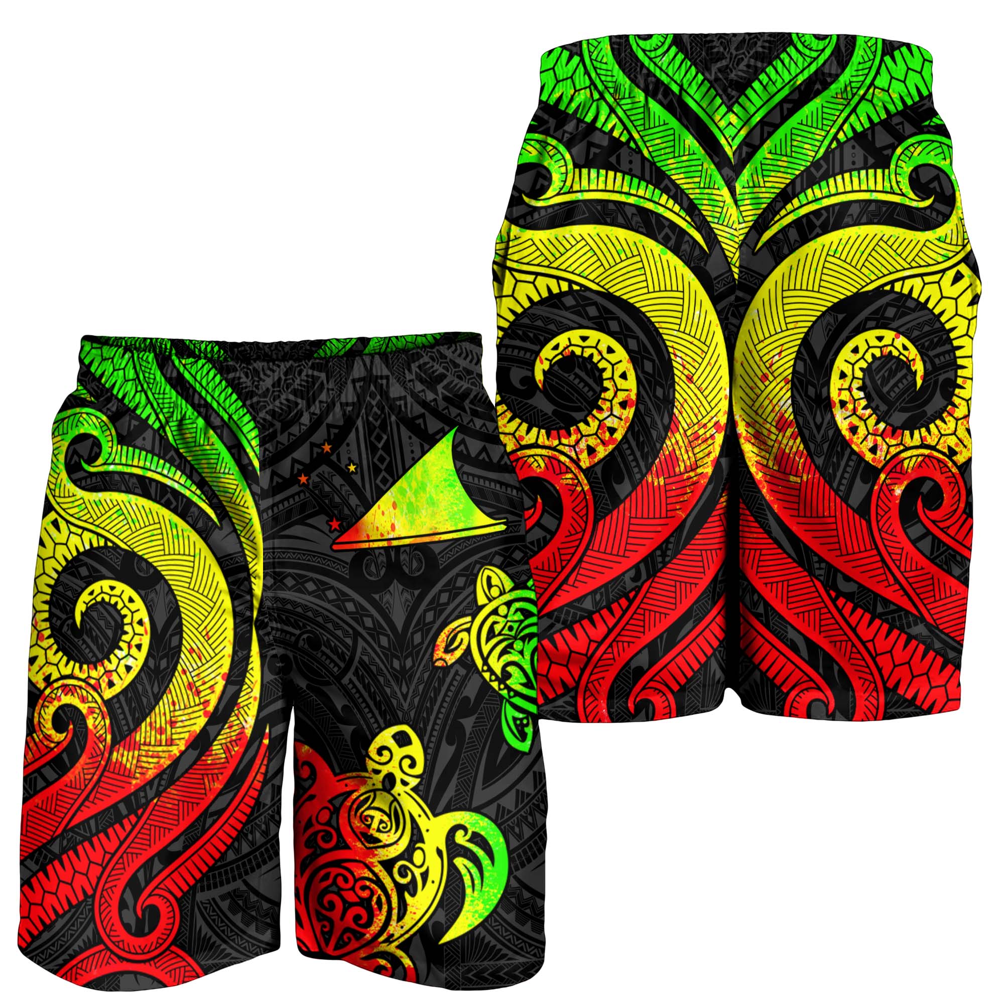 Tokelau Men's Short - Reggae Tentacle Turtle - Vibe Hoodie Shop