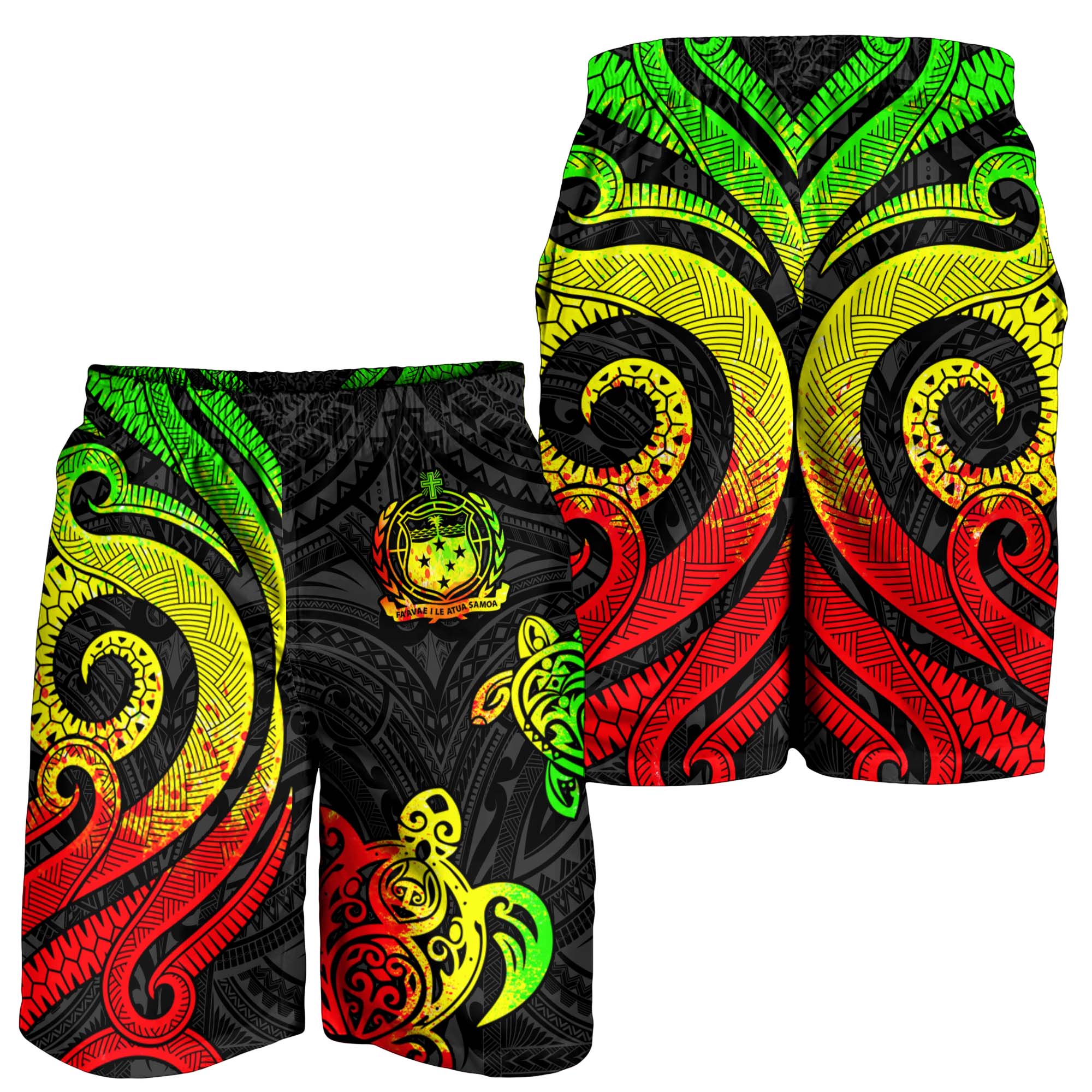 Samoa Men's Short - Reggae Tentacle Turtle - Vibe Hoodie Shop