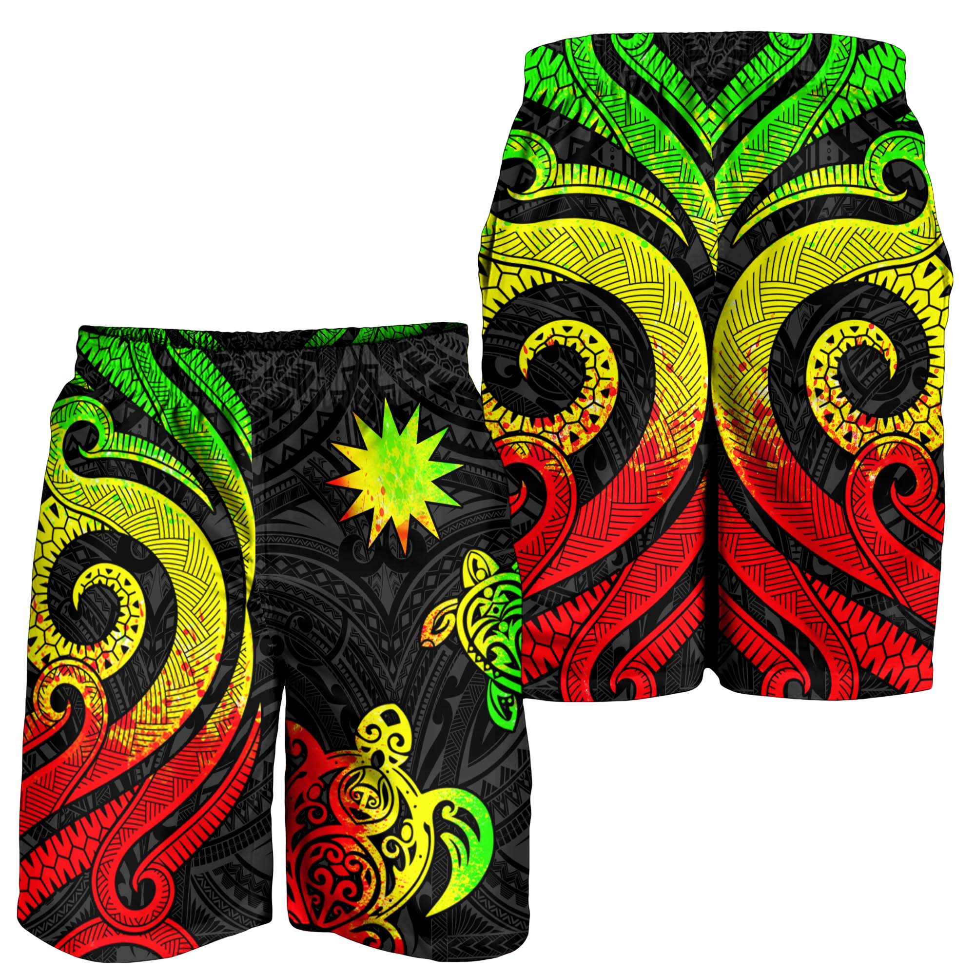 Nauru Men's Short - Reggae Tentacle Turtle - Vibe Hoodie Shop