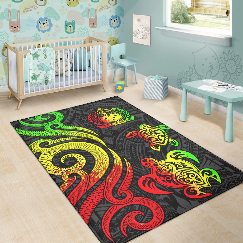 Samoa Area Rug - Reggae Tentacle Turtle - Vibe Hoodie Shop