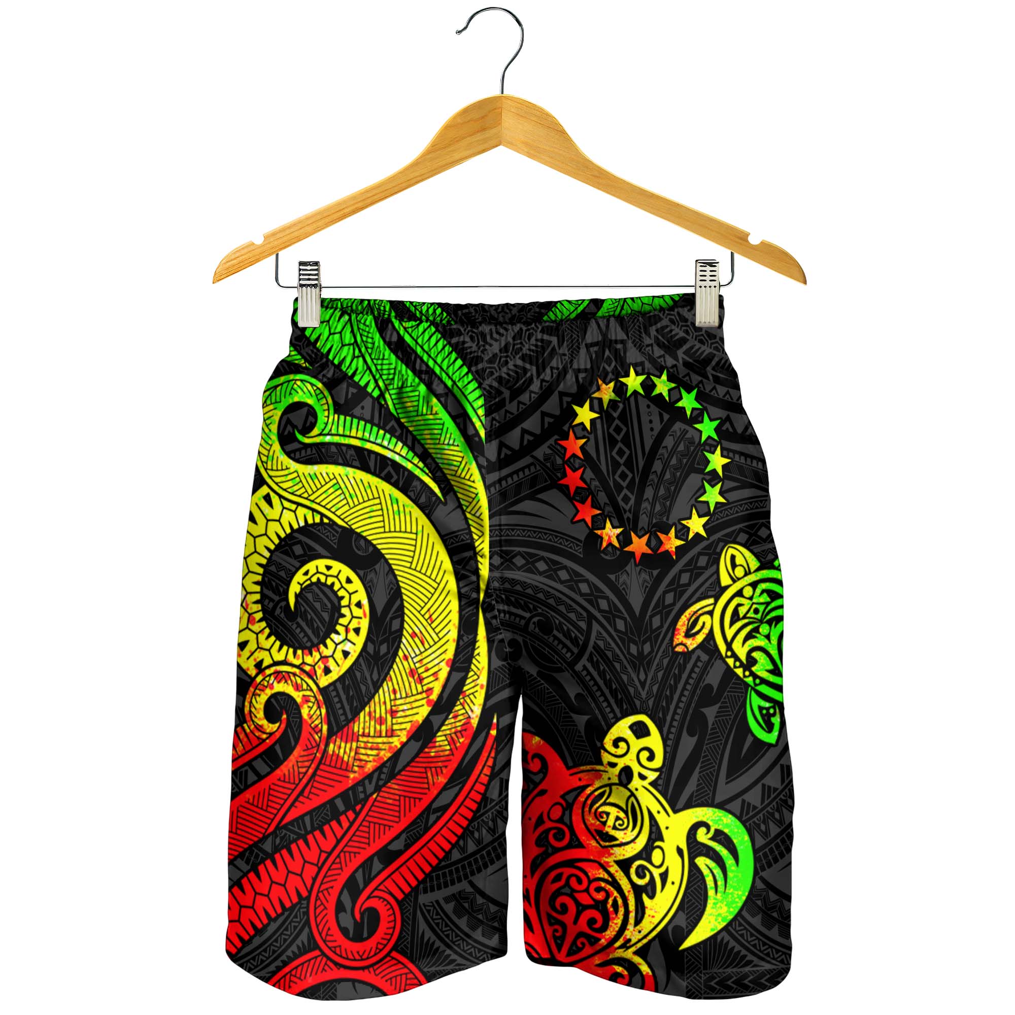 Cook Islands Men's Short - Reggae Tentacle Turtle - Vibe Hoodie Shop