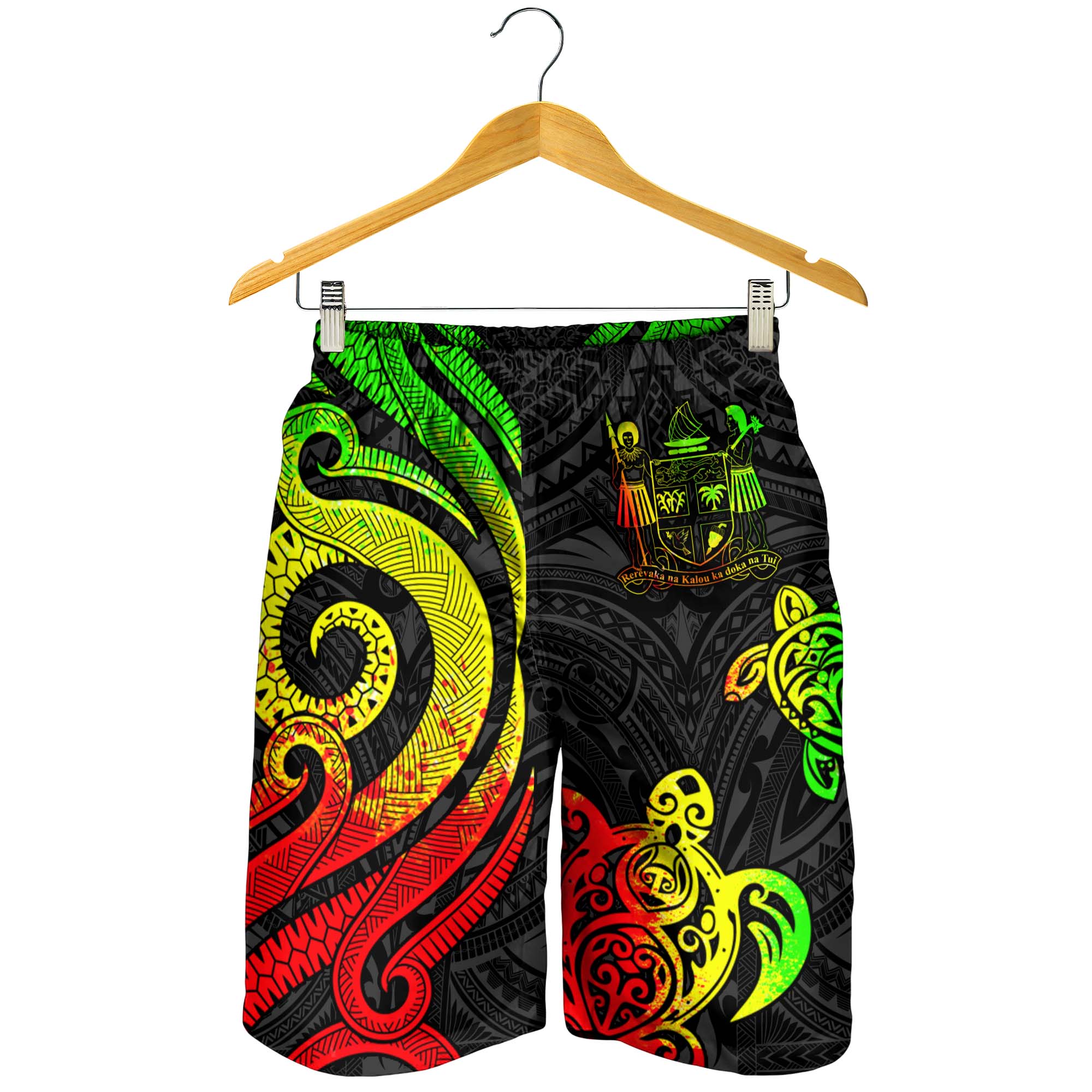 Fiji Men's Short - Reggae Tentacle Turtle Crest - Vibe Hoodie Shop