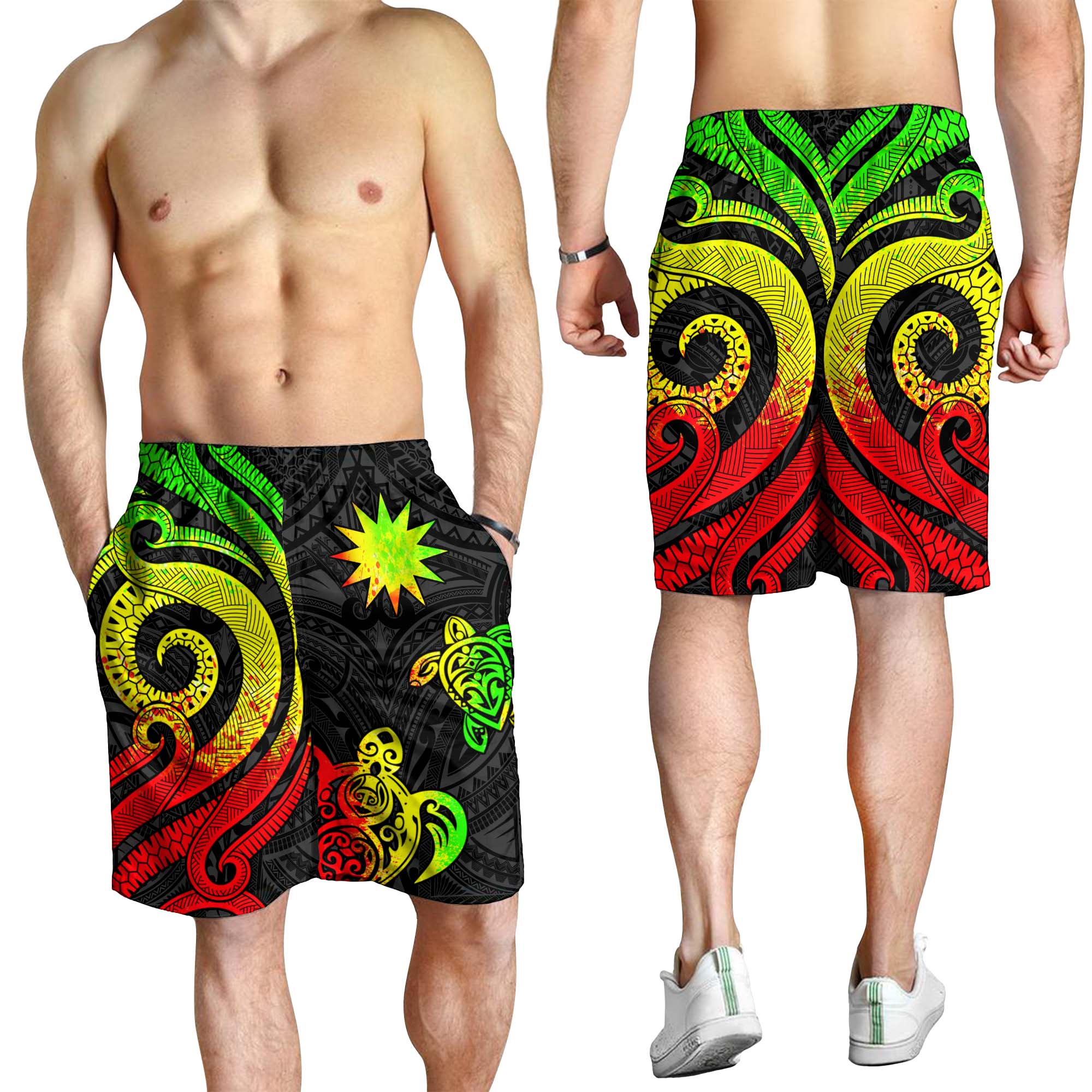 Nauru Men's Short - Reggae Tentacle Turtle - Vibe Hoodie Shop