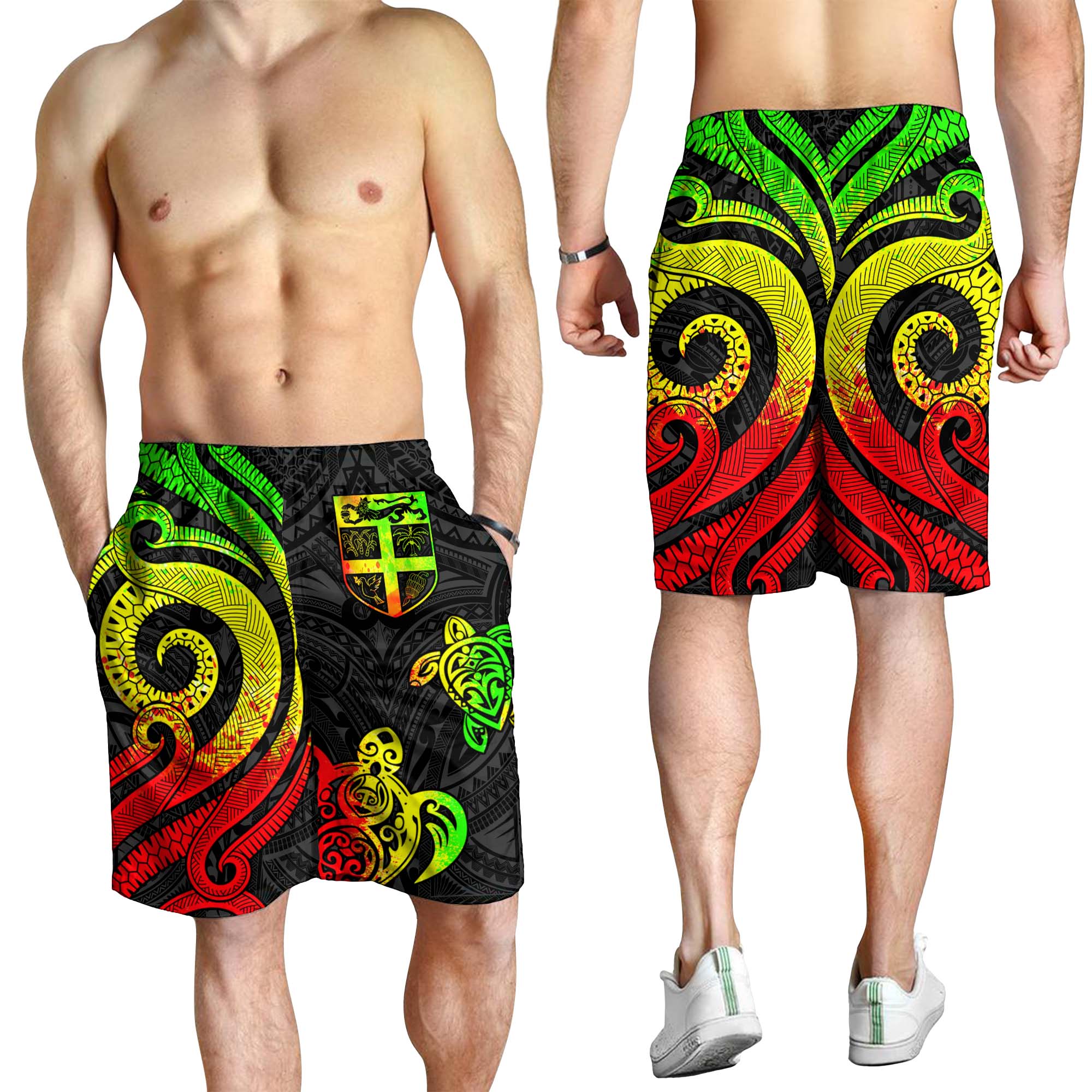 Fiji Men's Short - Reggae Tentacle Turtle - Vibe Hoodie Shop