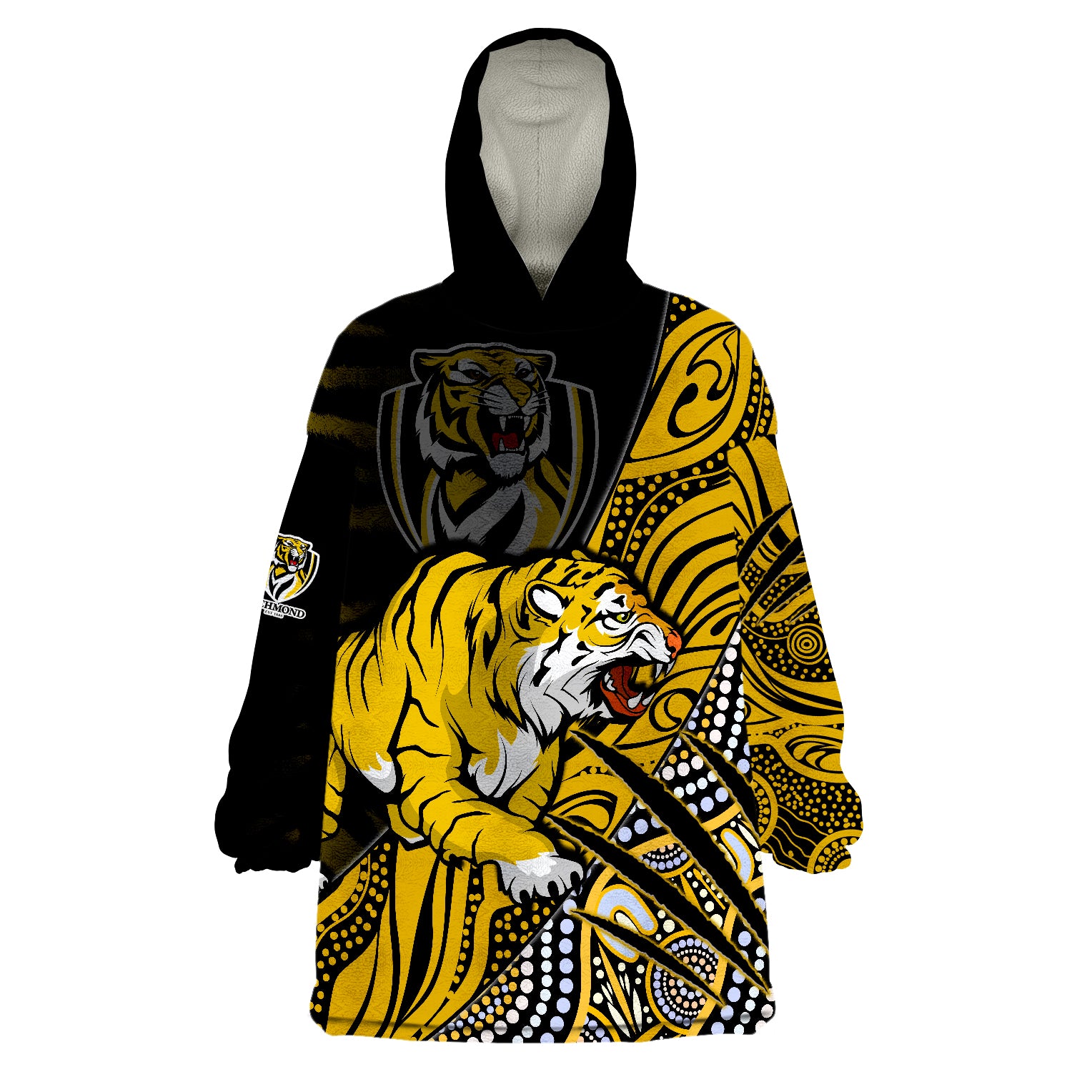 Richmond Football Aboriginal Go The Tigers Premiers Wearable Blanket Hoodie - Vibe Hoodie Shop