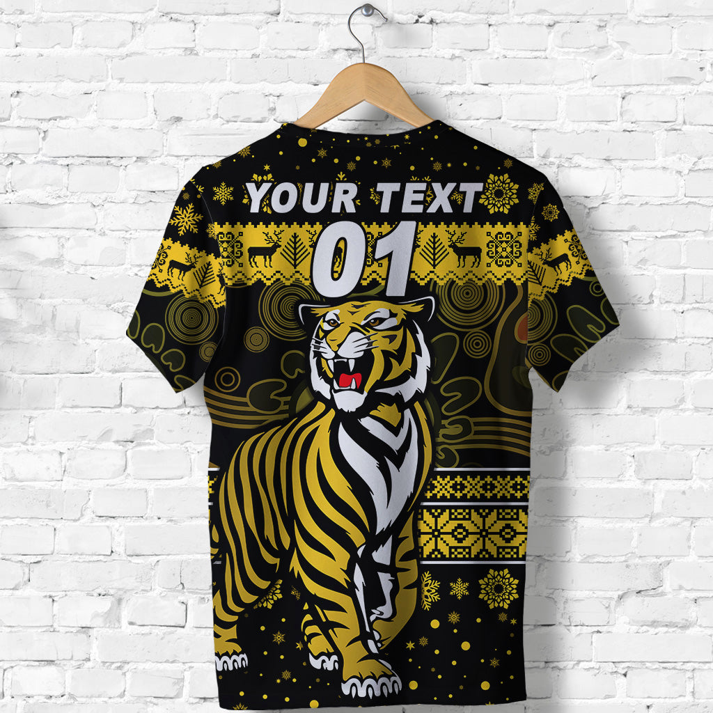 (Custom Personalised) Richmond Tigers T shirt Christmas Simple Style - Black - Vibe Hoodie Shop