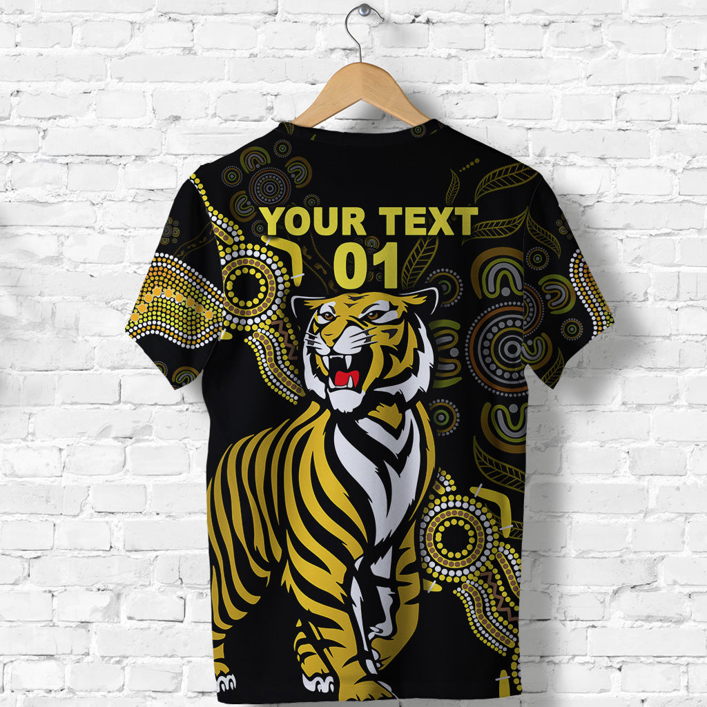 (Custom Personalised) Richmond Tigers T shirt Simple Indigenous, Custom Text And Number - Vibe Hoodie Shop