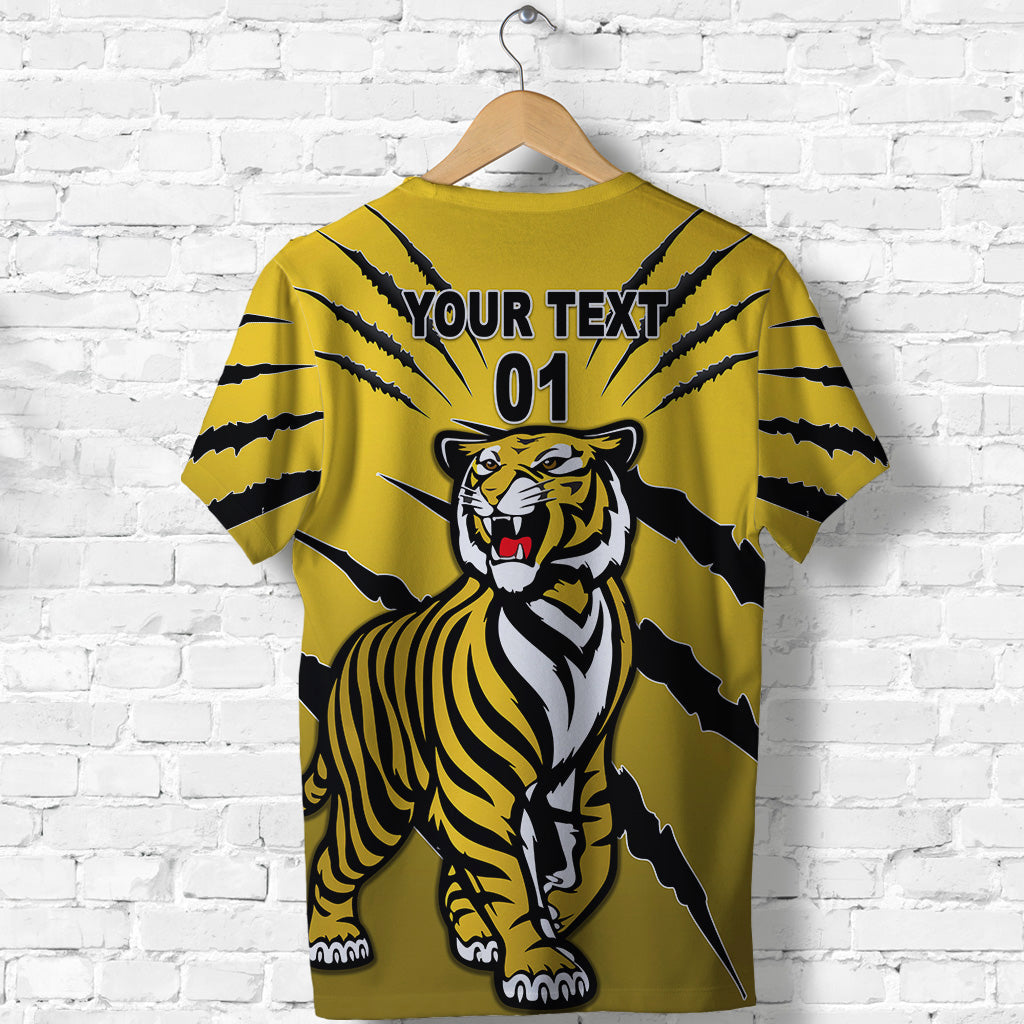 (Custom Personalised) Richmond Tigers T shirt Original Version - Yellow, Custom Text And Number - Vibe Hoodie Shop