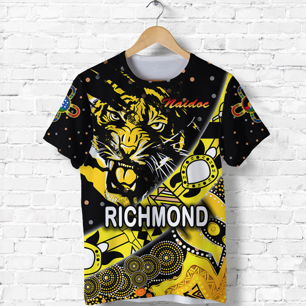 Richmond Tigers T shirt NAIDOC Heal Country! Heal Our Nation - Dotted - Vibe Hoodie Shop