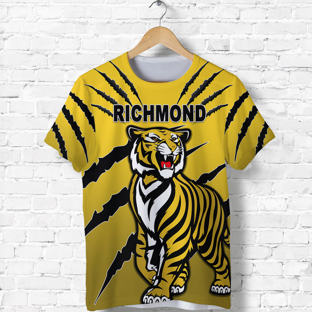 (Custom Personalised) Richmond Tigers T shirt Original Version - Yellow, Custom Text And Number - Vibe Hoodie Shop