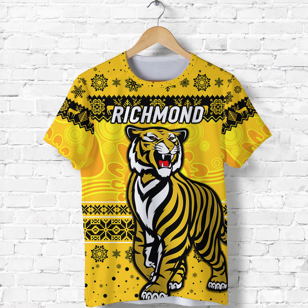 Richmond Tigers T shirt Christmas Simple Style - Yellow - Vibe Hoodie Shop
