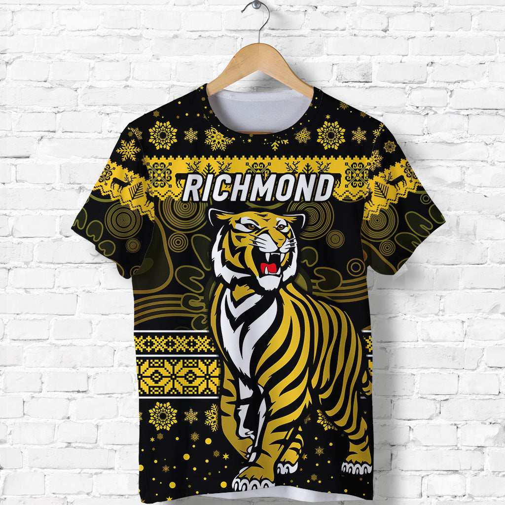 Richmond Tigers T shirt Christmas Simple Style - Black - Vibe Hoodie Shop
