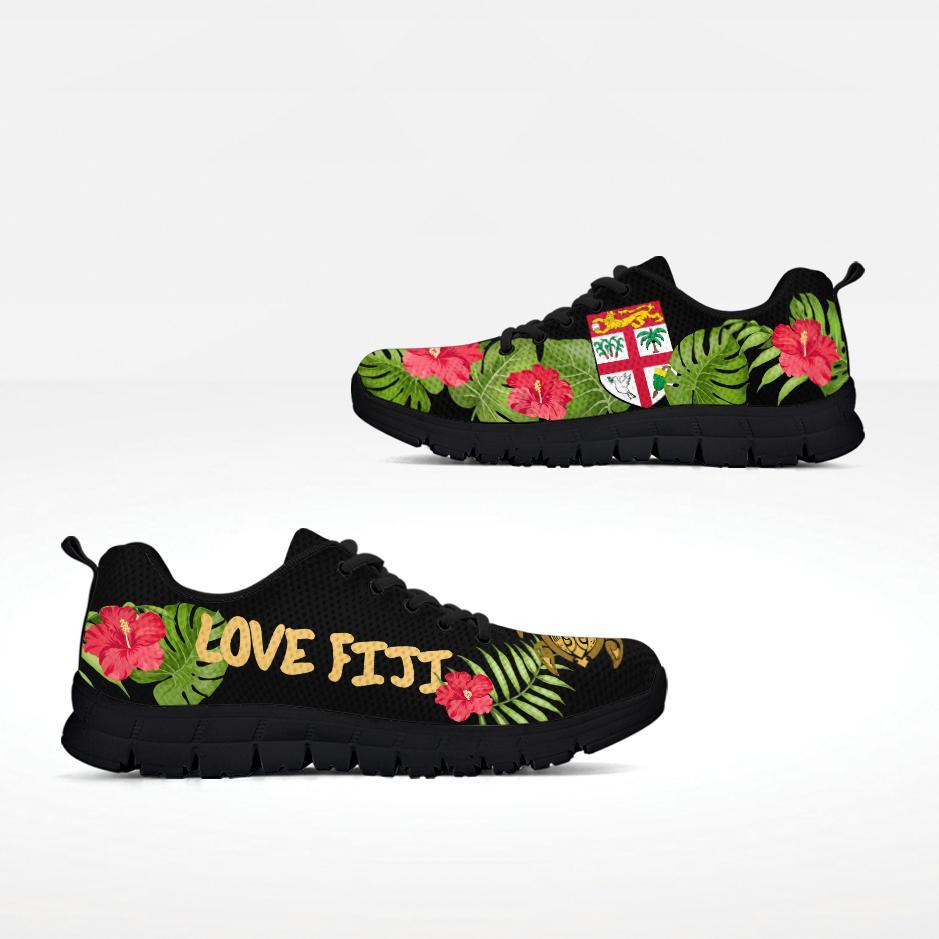 Love Fiji Sneakers - Fijian Shoes Black Version - Vibe Hoodie Shop