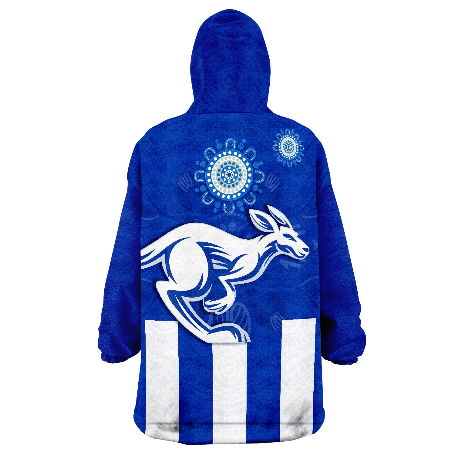 Roos Football North Melbourne Simple Indigenous Wearable Blanket Hoodie - Vibe Hoodie Shop