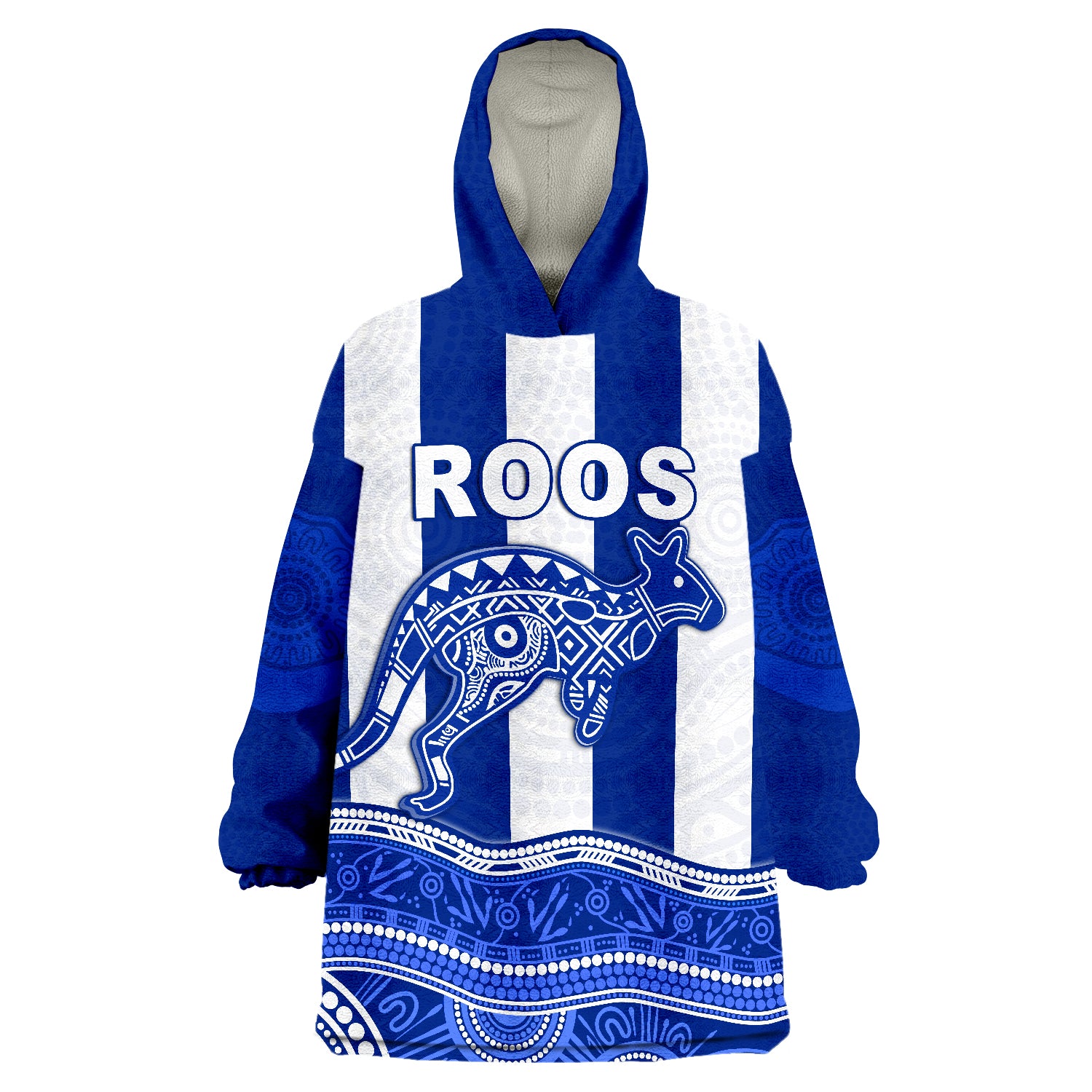 Roos Indigenous North Melbourne Football Wearable Blanket Hoodie - Vibe Hoodie Shop