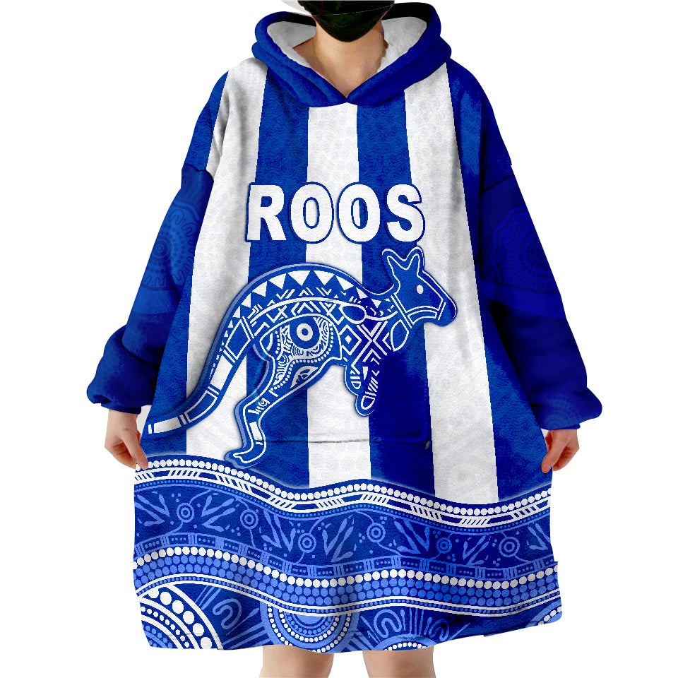 Roos Indigenous North Melbourne Football Wearable Blanket Hoodie - Vibe Hoodie Shop