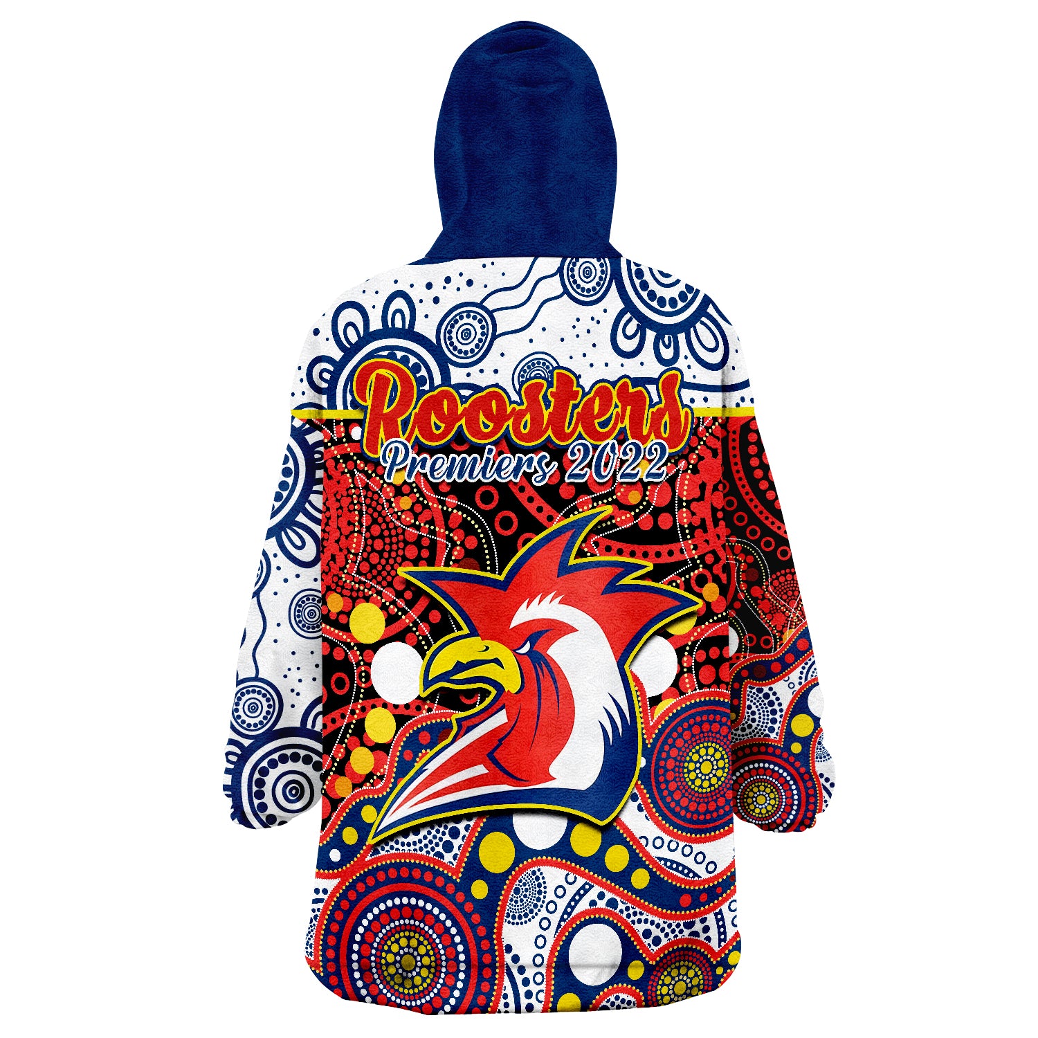 Roosters Rugby Easts 1908 Aboriginal Artsy Premiers Wearable Blanket Hoodie - Vibe Hoodie Shop