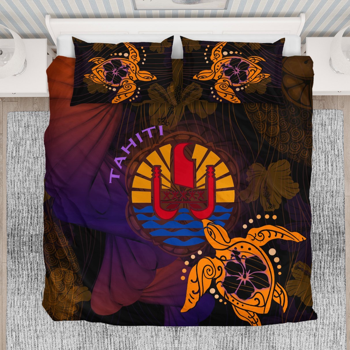 Tahiti Bedding Set Turtle - Vibe Hoodie Shop