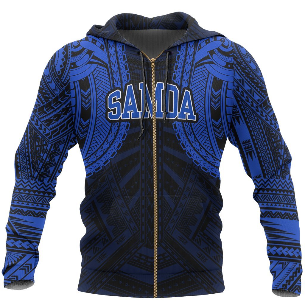 American Samoa Spirit Zip Hoodie (Blue) - Vibe Hoodie Shop