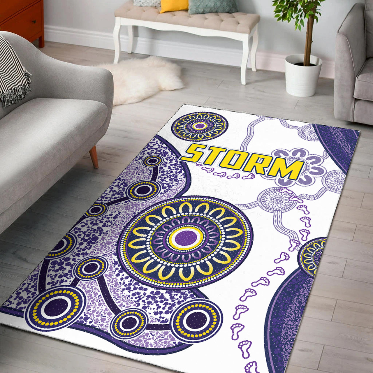 Storm Rugby Area Rug - Custom Super Storm Area Rug RLT13 - Vibe Hoodie Shop