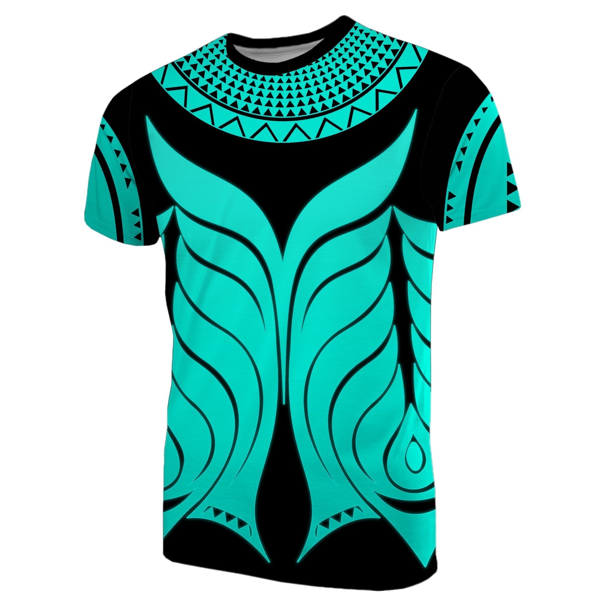 Yap Tribal Tattoo T shirt Turquoise - Vibe Hoodie Shop