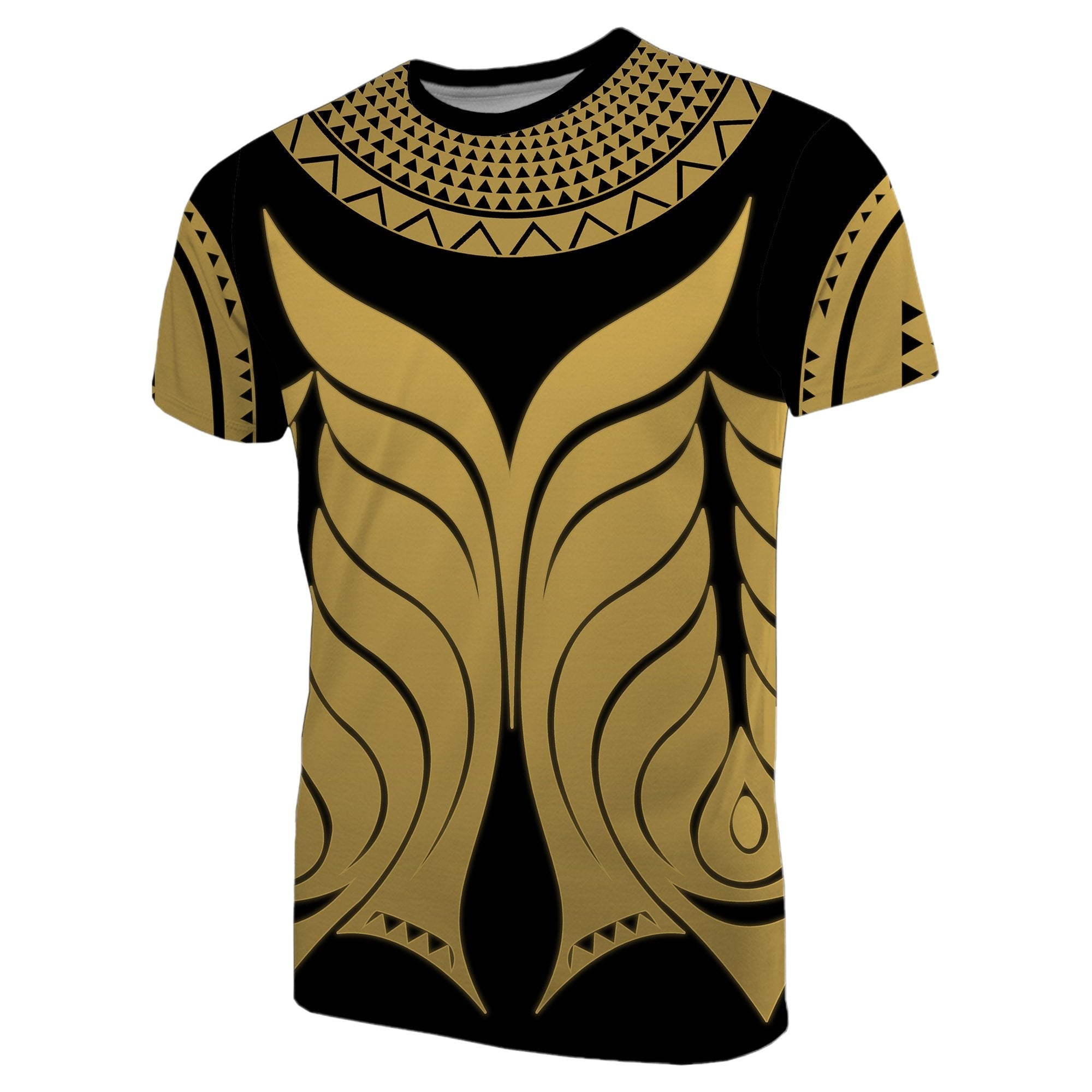 Yap Tribal Tattoo T shirt Gold - Vibe Hoodie Shop