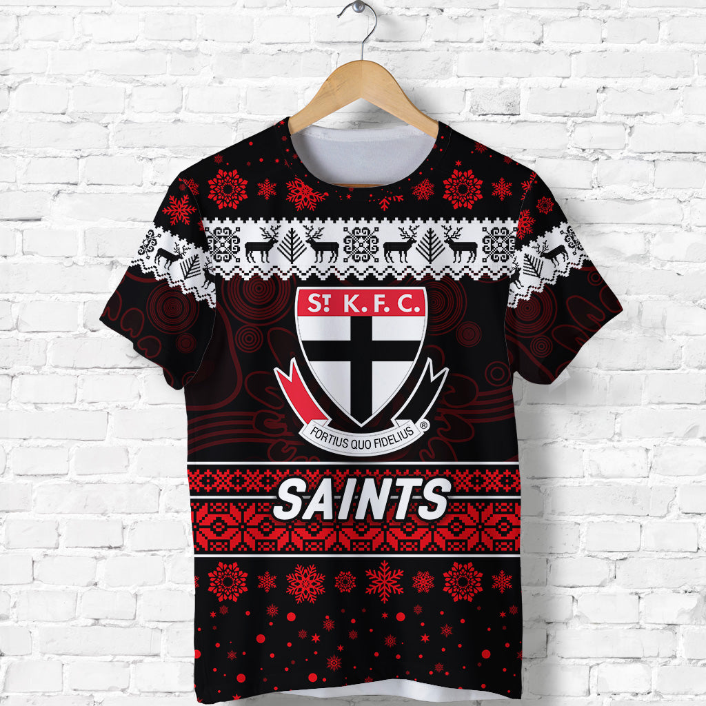 St Kilda Saints T shirt Christmas Simple Style - Vibe Hoodie Shop