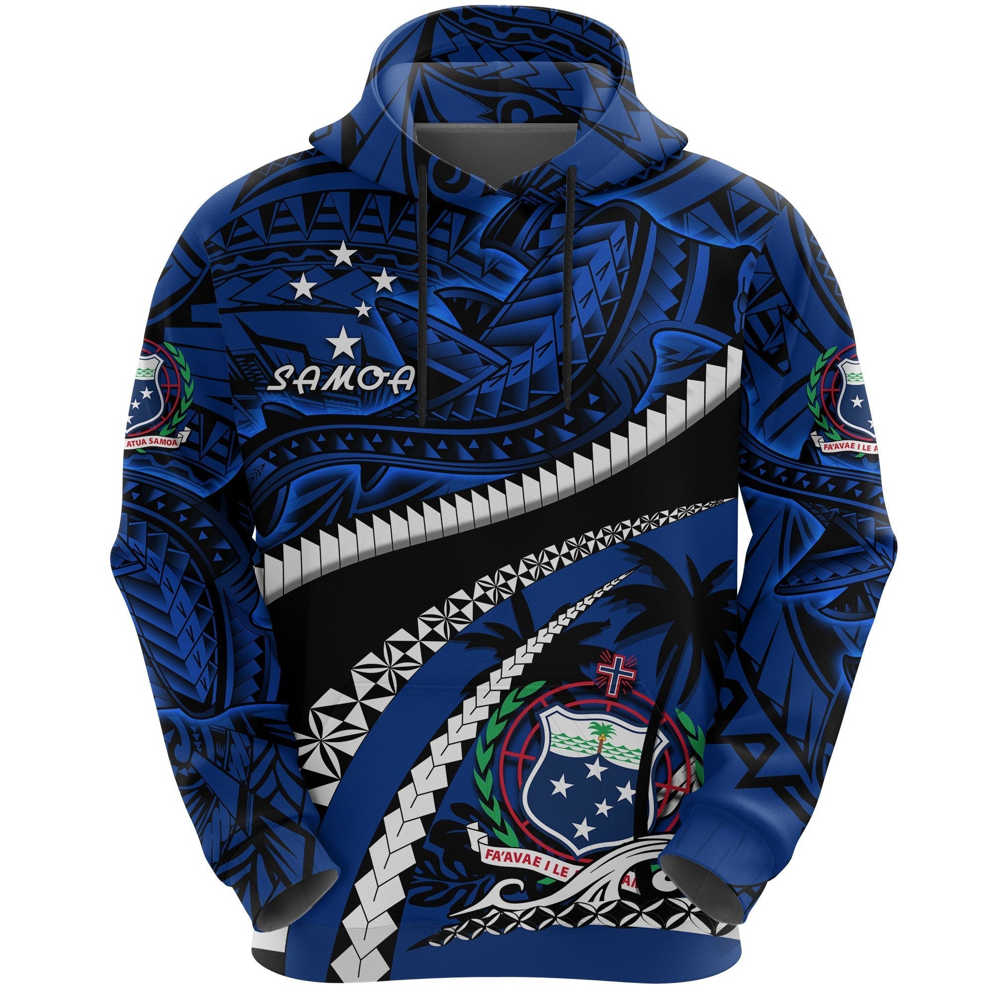 Samoa Hoodie Polynesian Shark Tattoo - Vibe Hoodie Shop