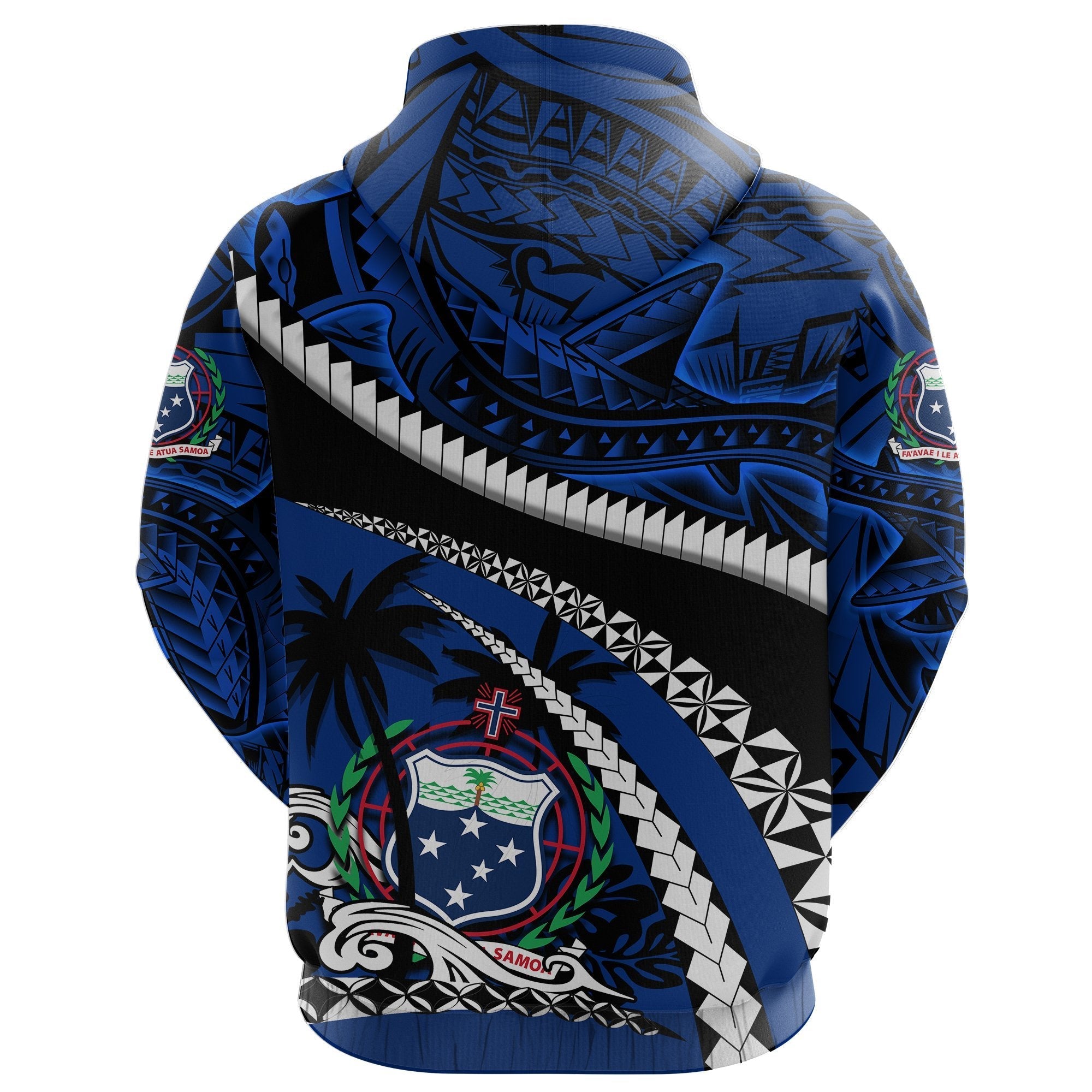 Samoa Zip Hoodie Polynesian Shark Tattoo - Vibe Hoodie Shop